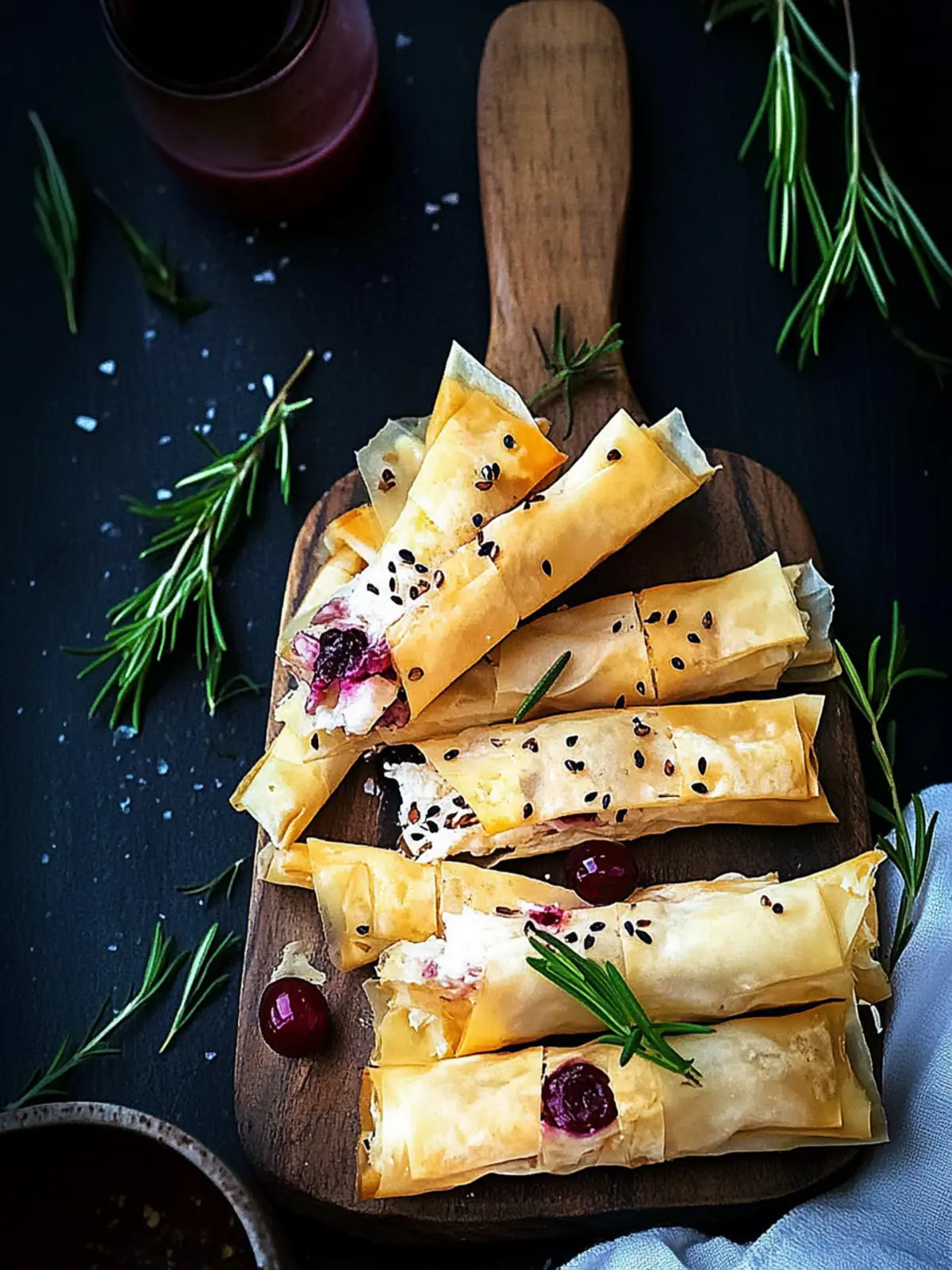 Crispy Cranberry and Brie Filo Crackers for Festive Snacking 4 Cranberry and Brie Filo Crackers