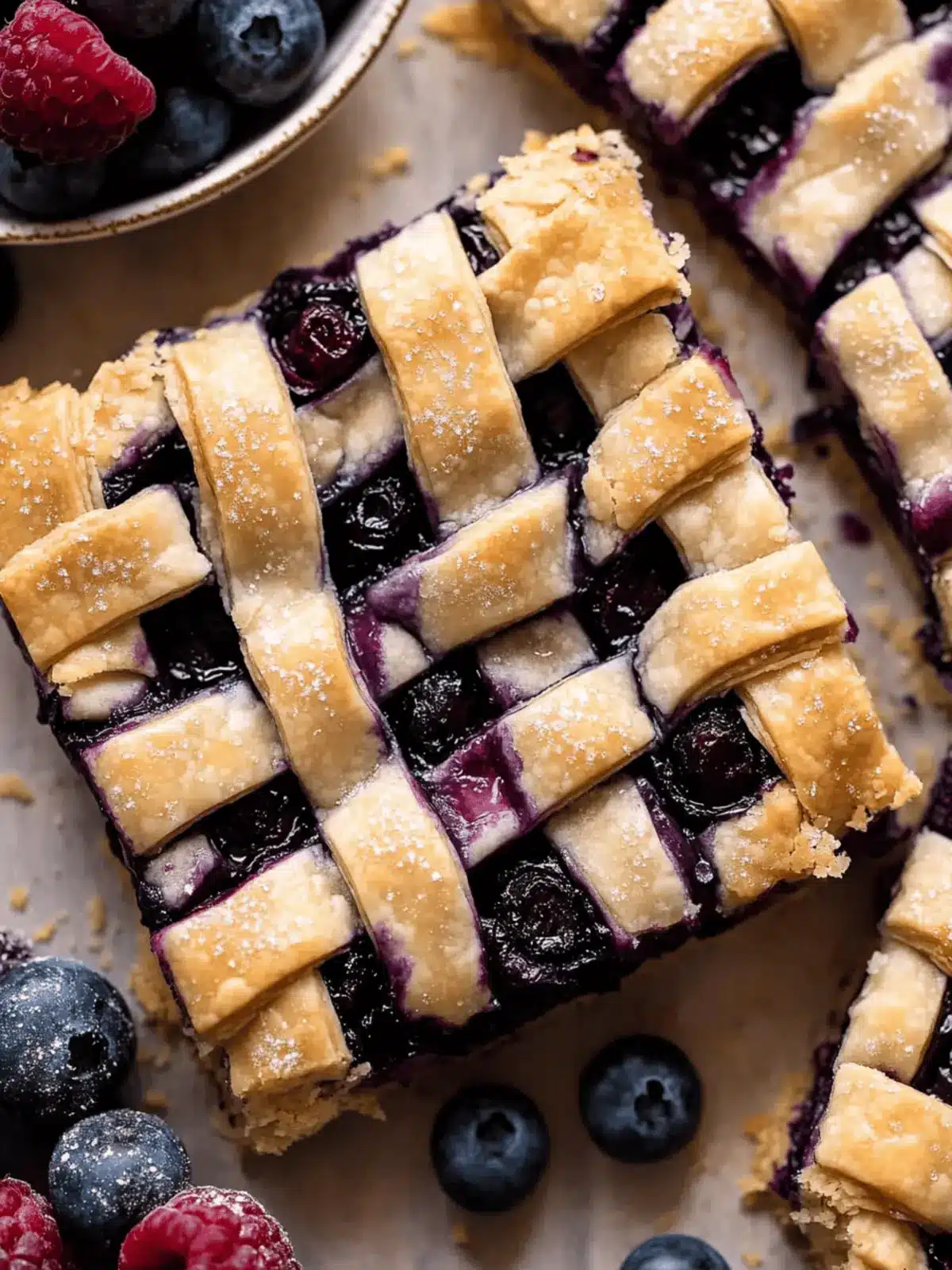 Gooey Blueberry Pie Bars with Lattice Crust You ll Adore 2 Gooey Blueberry Pie Bars with Lattice Pie Crust