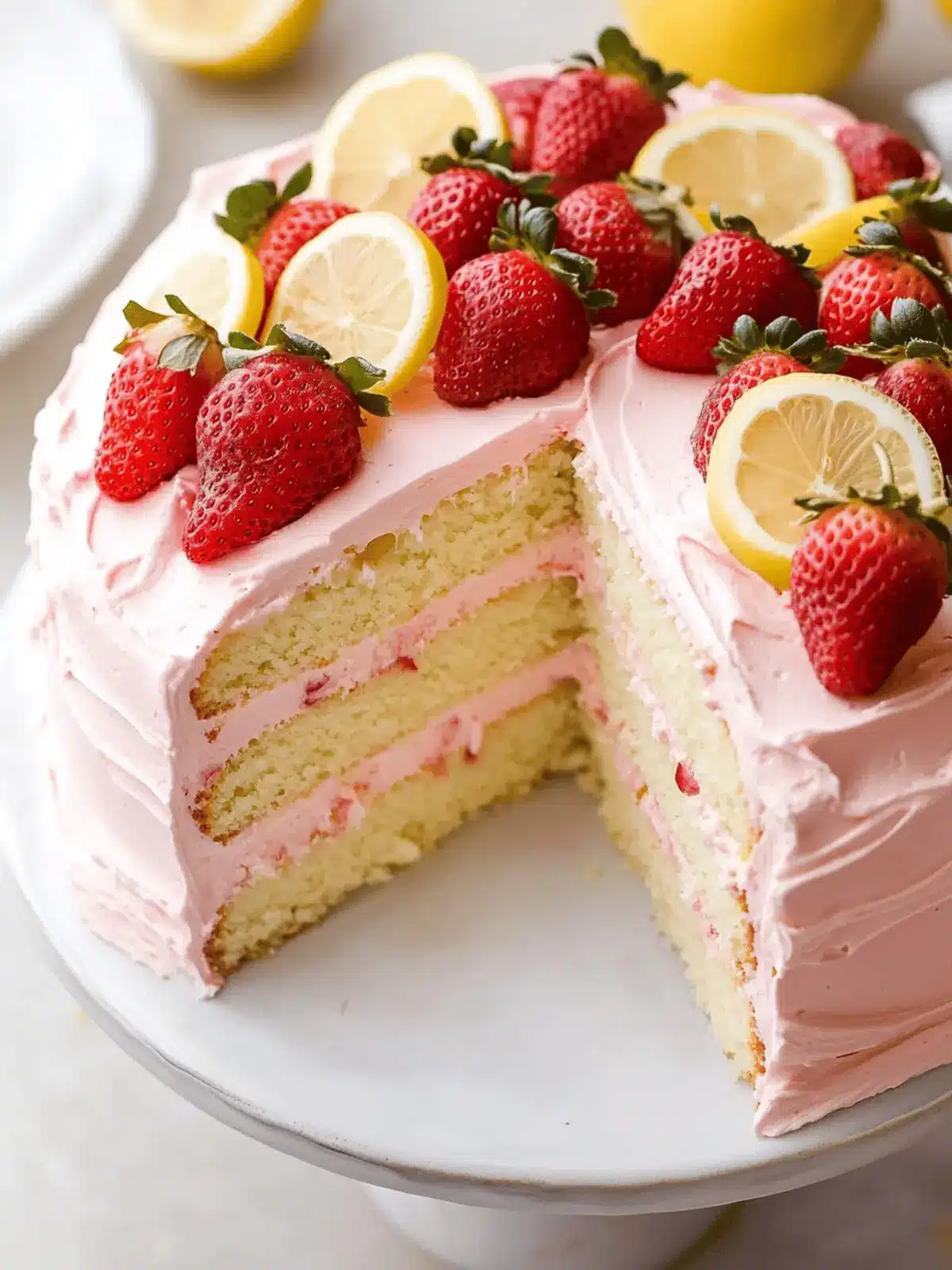 Delicious Strawberry Lemon Cake for Bright Summer Celebrations 4 Strawberry Lemon Cake