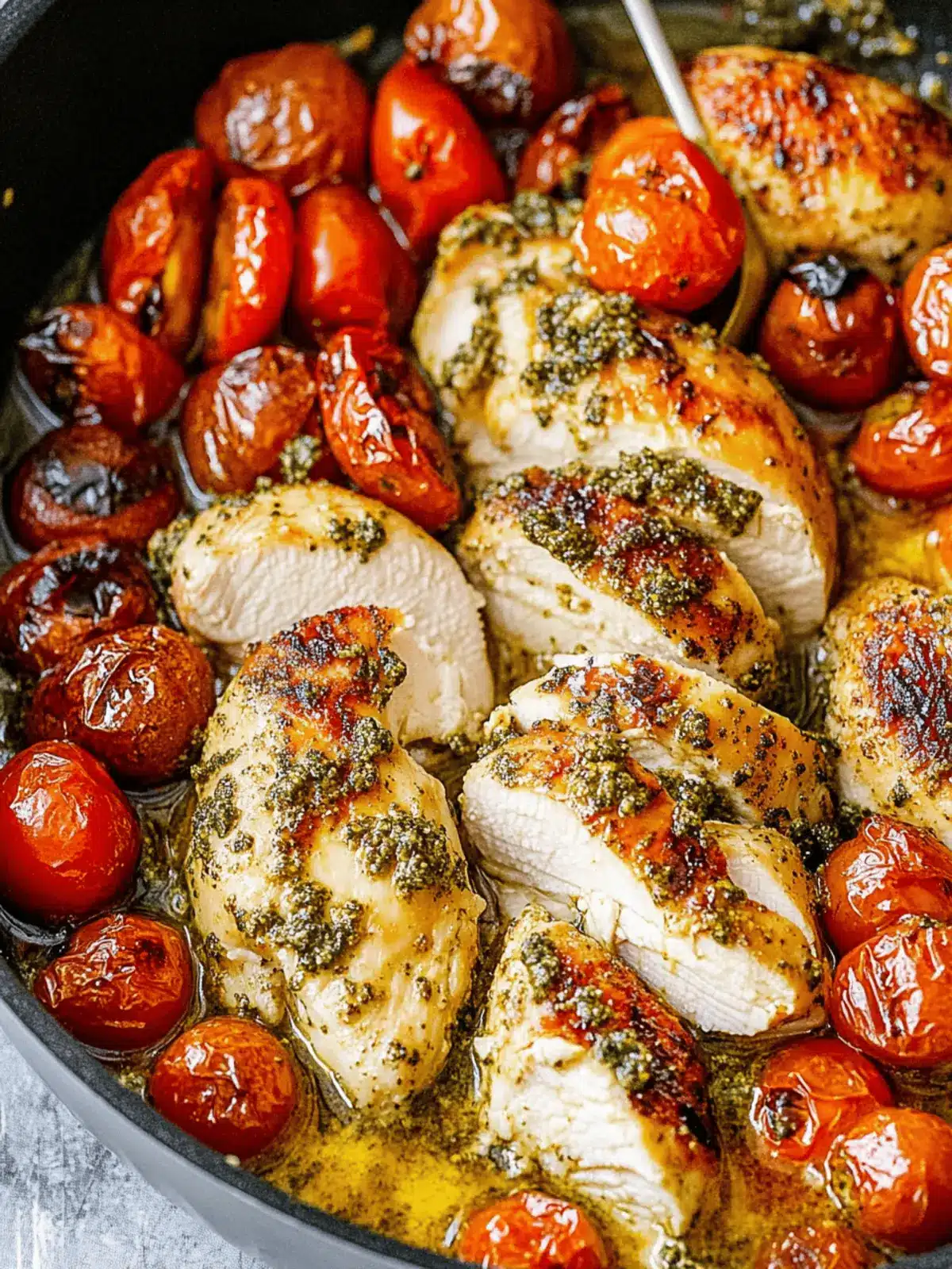 Creamy Pesto Chicken with Roasted Tomatoes in 30 Minutes 4 Creamy Pesto Chicken with Roasted Tomatoes