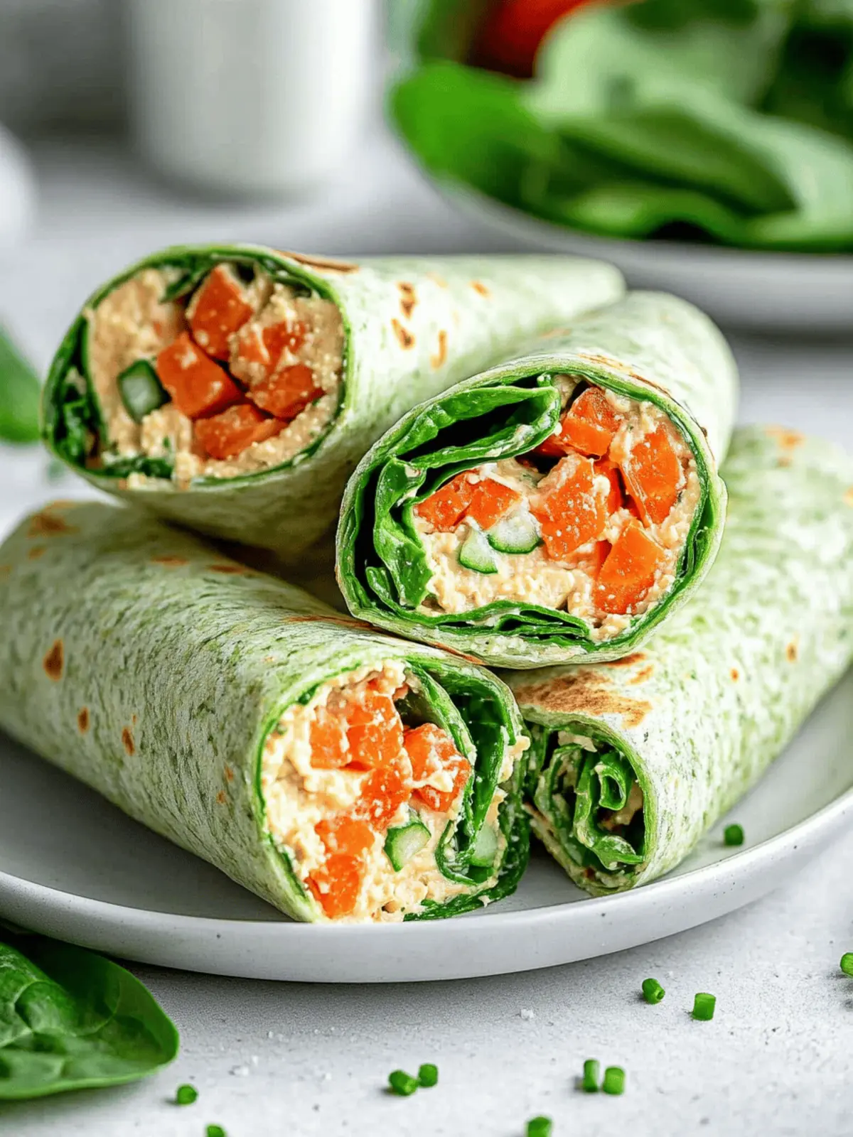 Fresh Veggie Spinach Wraps with Hummus: Quick & Healthy Lunch 4 Veggie Spinach Wraps with Hummus