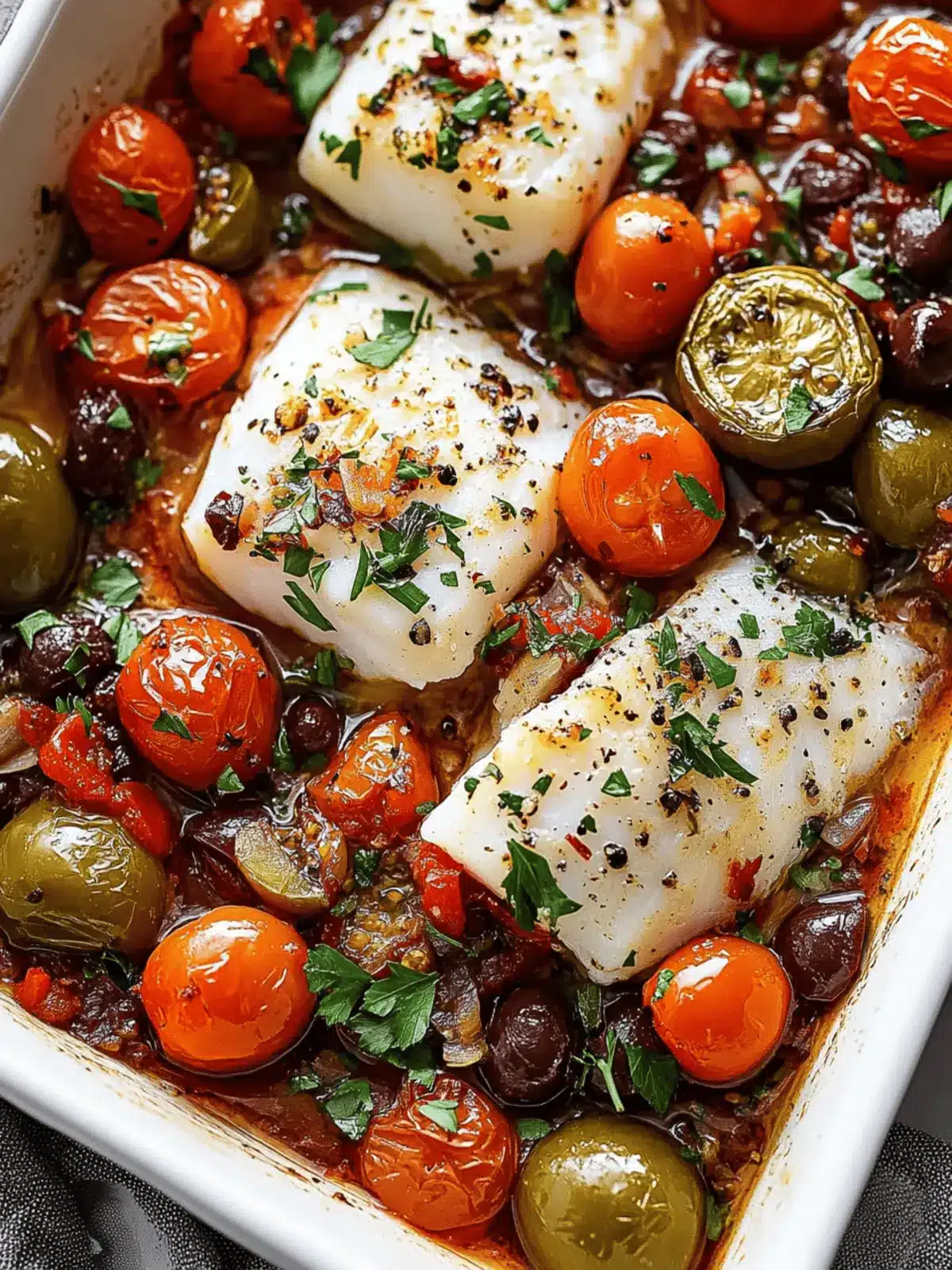 Mediterranean Baked Cod: 25-Minute Flavor Explosion 4 Mediterranean Baked Cod (25-Minutes)