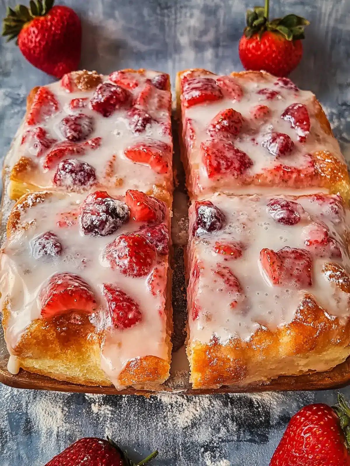 Glazed Strawberry Jam Donut Focaccia to Satisfy Your Cravings 2 Glazed Strawberry Jam Donut Focaccia
