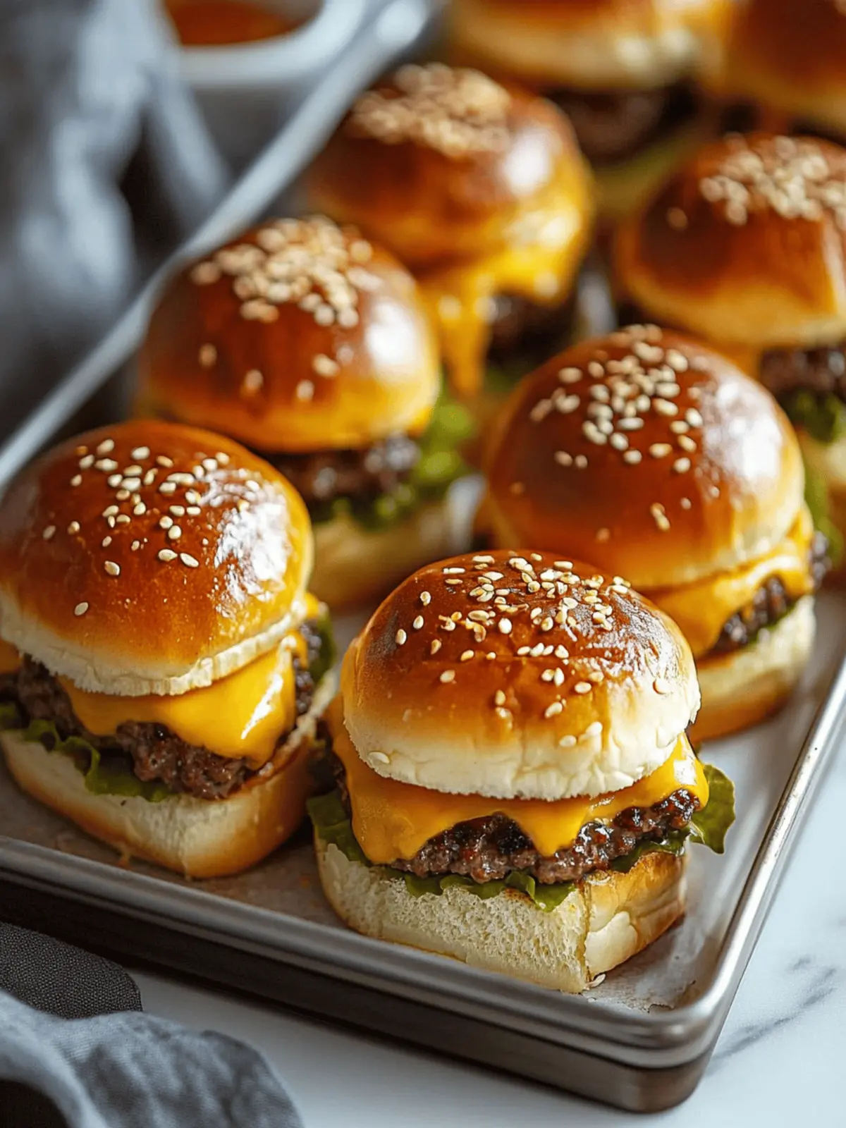 Cheeseburger Sliders: Bite-Sized Joy for Any Gathering 2 Cheeseburger Sliders