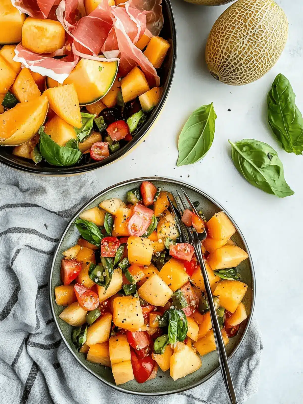 Summer Panzanella Salad with Cantaloupe and Prosciutto Bliss 4 Summer Panzanella Salad with Cantaloupe and Prosciutto