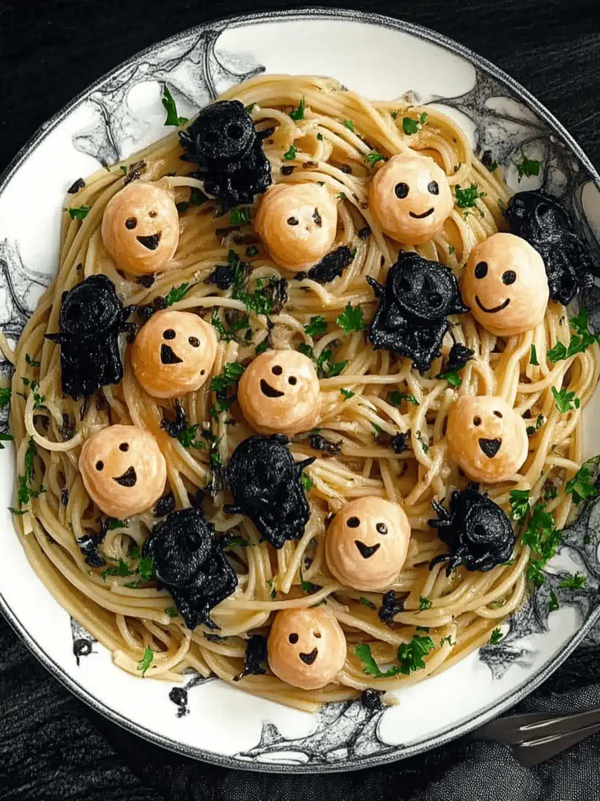 Spooky Pasta Magic: Creamy Mushroom Skulls for Halloween 2 Spooky Pasta