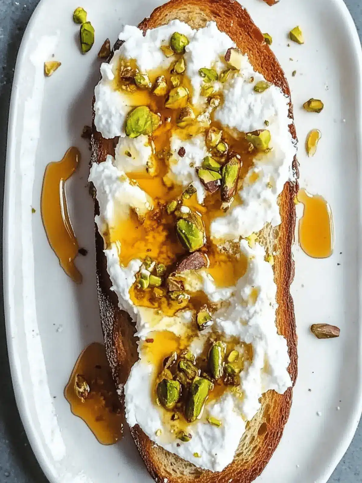 Indulge in Burrata Toast with Pistachios and Hot Honey Bliss 4 Burrata Toast With Pistachios And Hot Honey