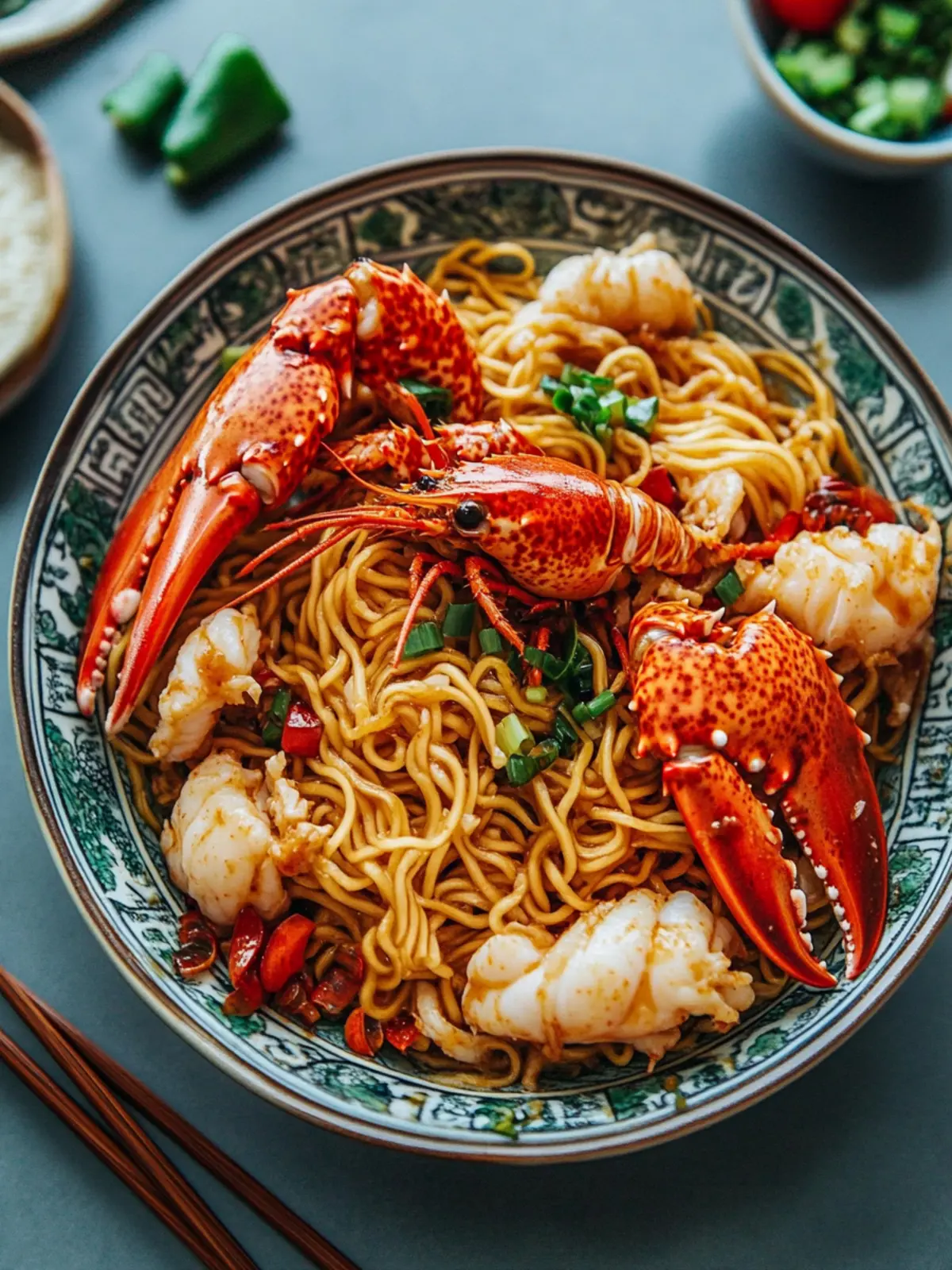 Savor Luxurious Lobster Noodles for a Homemade Feast 3 Lobster Noodles (Lobster Yee Mein/E-Fu Noodles)