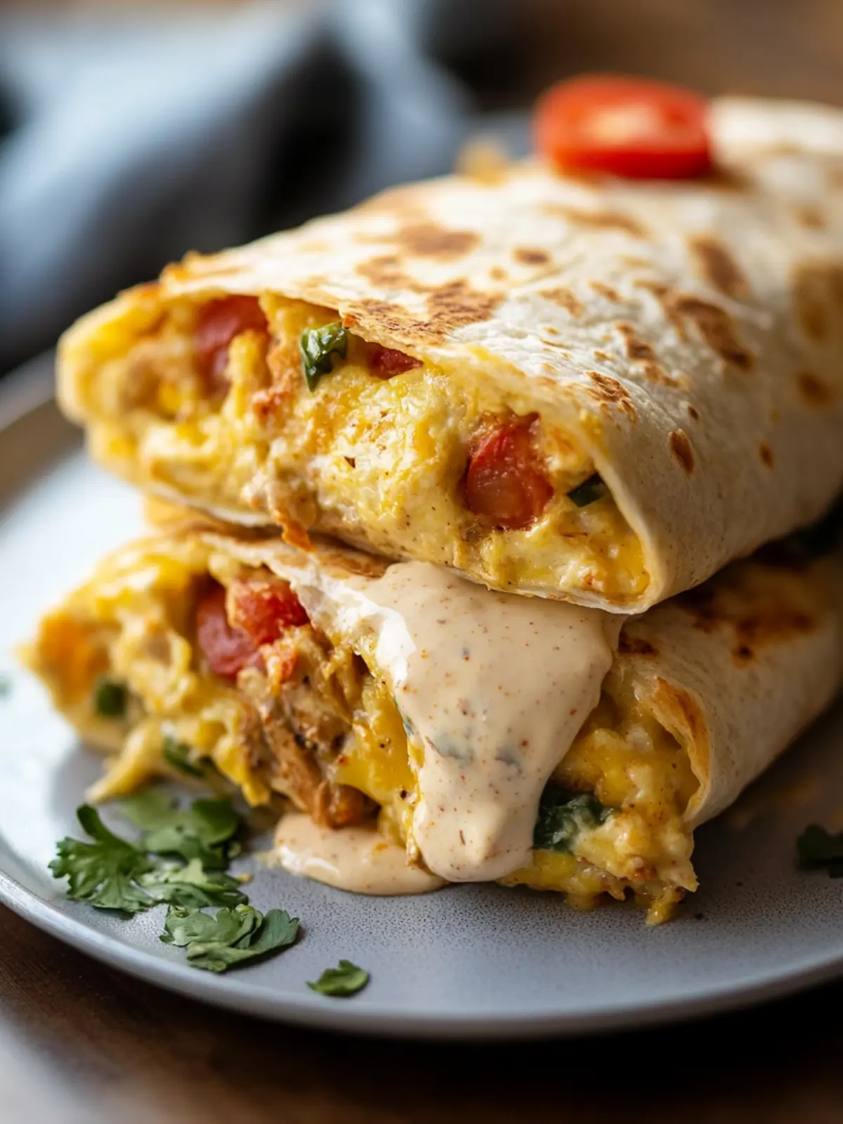 Savory Sheet Pan Breakfast Burritos with Creamy Chipotle Sauce 4 Sheet Pan Breakfast Burritos with Creamy Chipotle Sauce