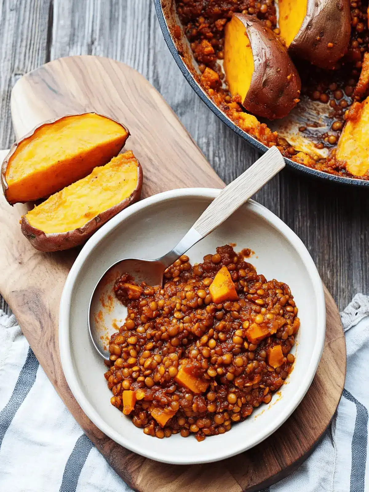 Savory BBQ Lentils Over Sweet Potatoes for Comfort Bliss 4 BBQ Lentils over Roasted Sweet Potatoes
