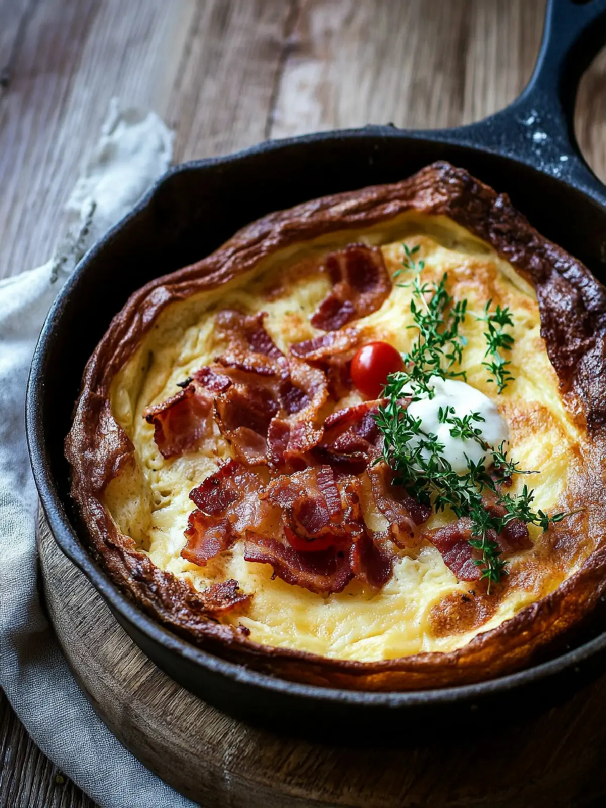 Two Cheese Dutch Baby with Bacon: A Weekend Brunch Delight 2 Two Cheese Dutch Baby with Bacon