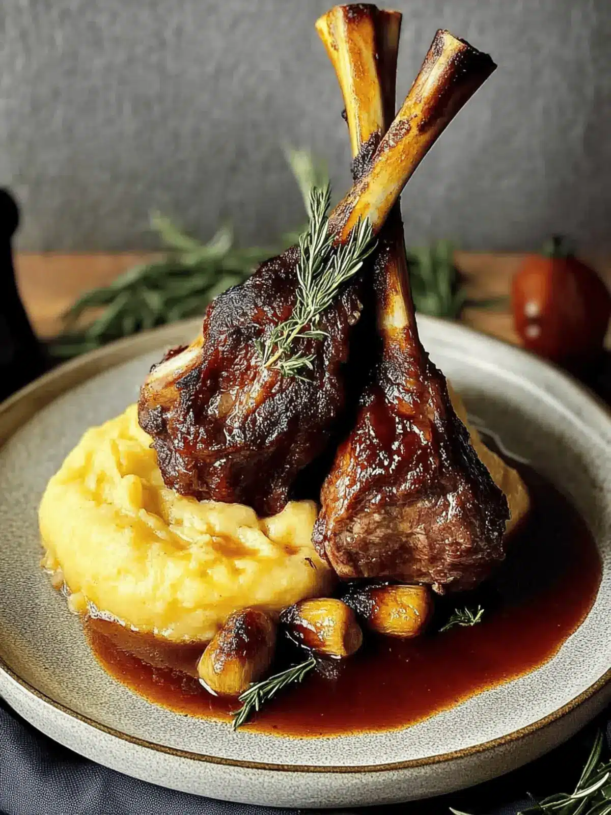 Tender Lamb Shanks with Red Wine Sauce for Ultimate Comfort 4 Lamb Shanks with Red Wine Sauce