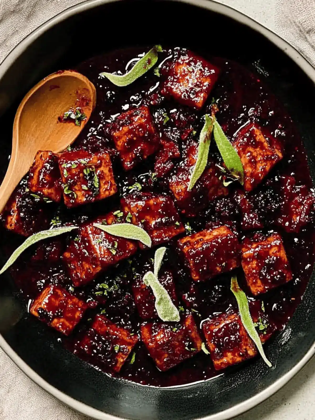 Crispy Blackberry Glazed Tofu with Black Pepper & Chili Delight 2 Blackberry Glazed Tofu with Black Pepper & Chili