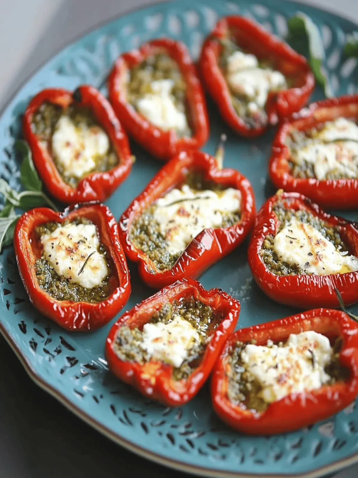 Flavor-Packed Roasted Red Peppers with Pesto and Goat Cheese 4 Roasted Red Peppers with Pesto and Goat Cheese