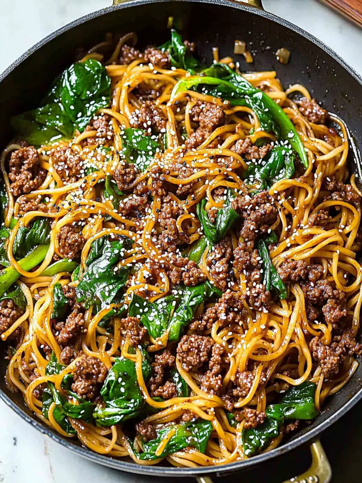 Savory Easy Ground Beef Sesame Noodles Ready in 20 Minutes 2 Easy Ground Beef Sesame Noodles