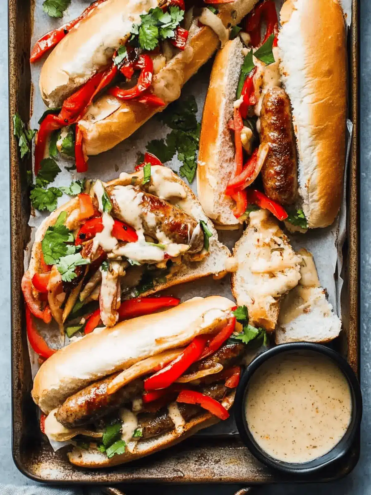 Sheet Pan Italian Sausage Heros with Honey Mustard Bliss 2 Sheet Pan Italian Sausage Heros with Honey Mustard