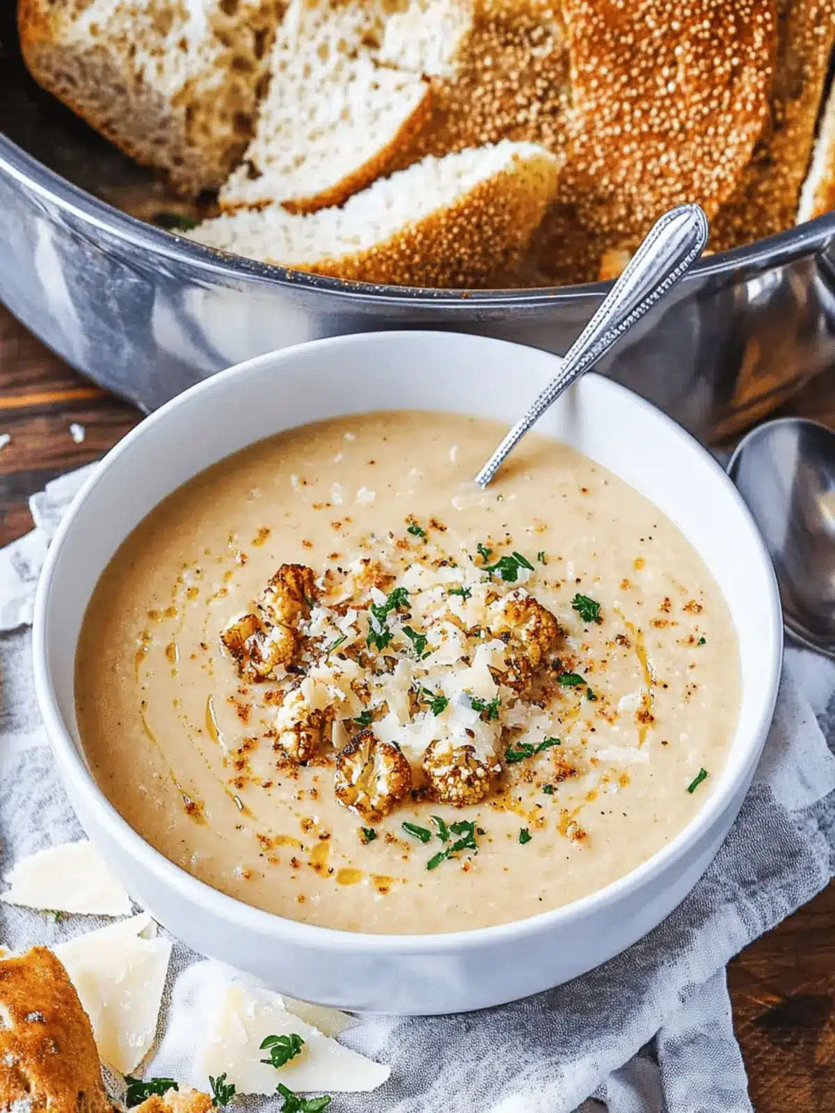 Irresistible Asiago Roasted Garlic Cauliflower Soup Delight 4 Asiago Roasted Garlic Cauliflower Soup