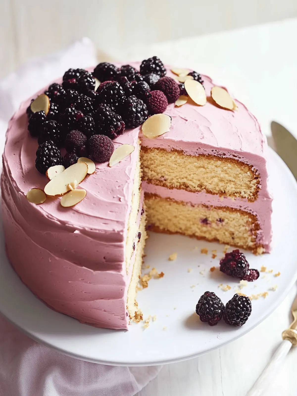 Irresistible Almond Layer Cake with Blackberry Buttercream Delight 3 Almond Layer Cake with Blackberry Buttercream