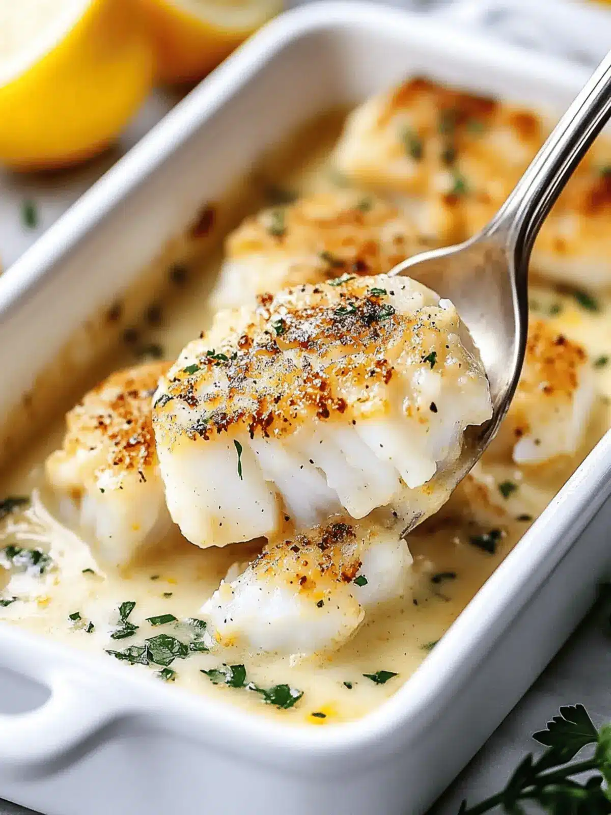 Delicious Baked Cod in Coconut Lemon Cream Sauce Recipe 2 Baked Cod in Coconut Lemon Cream Sauce