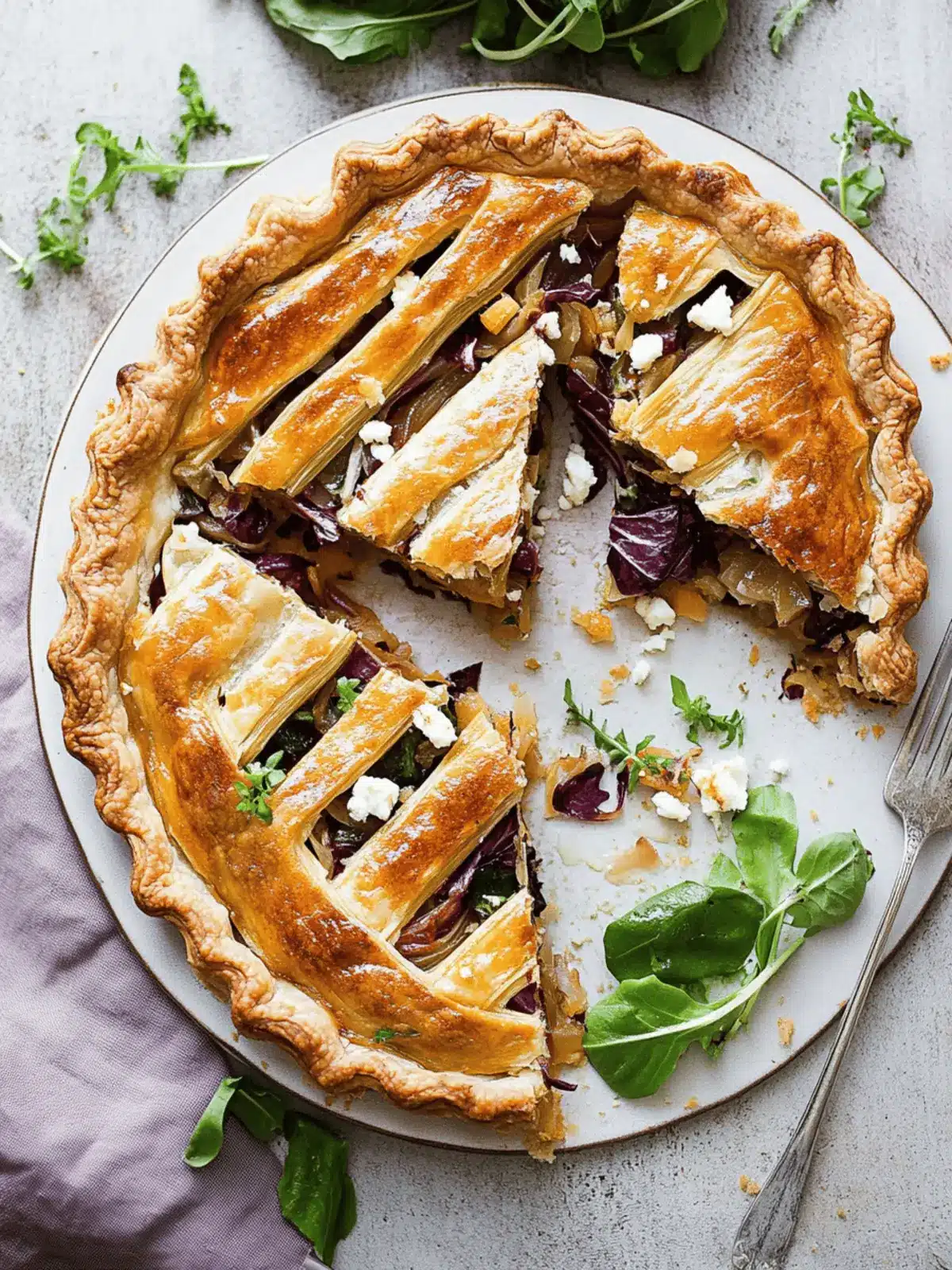 Savory Butternut Squash Pie with Shallots, Radicchio, Feta 2 Butternut Squash Pie with Shallots, Radicchio, and Feta