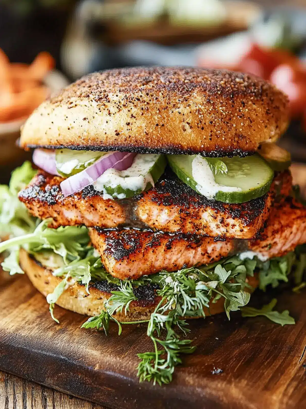 Savory Blackened Salmon Sandwich Cajun Delight at Home 3 Blackened Salmon Sandwich Cajun