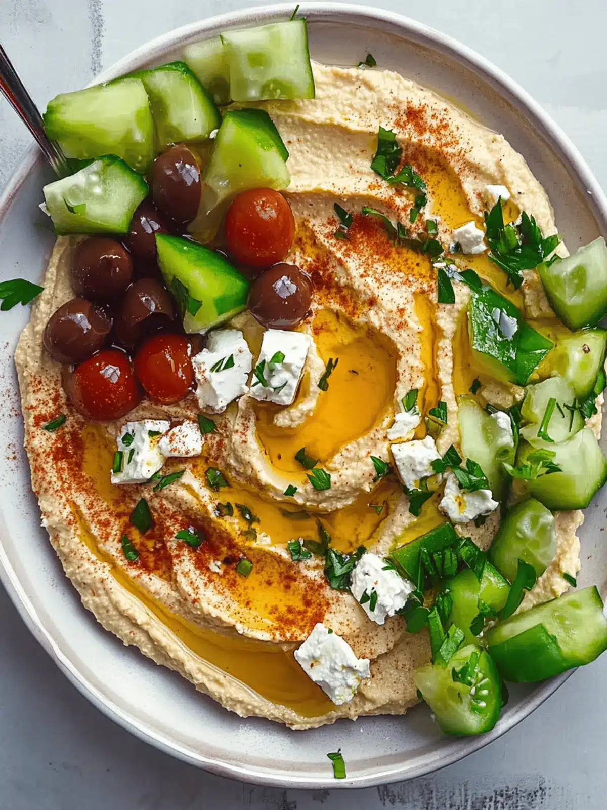 Greek Style Loaded Hummus: Fresh Flavors for Easy Entertaining 3 Greek Style Loaded Hummus