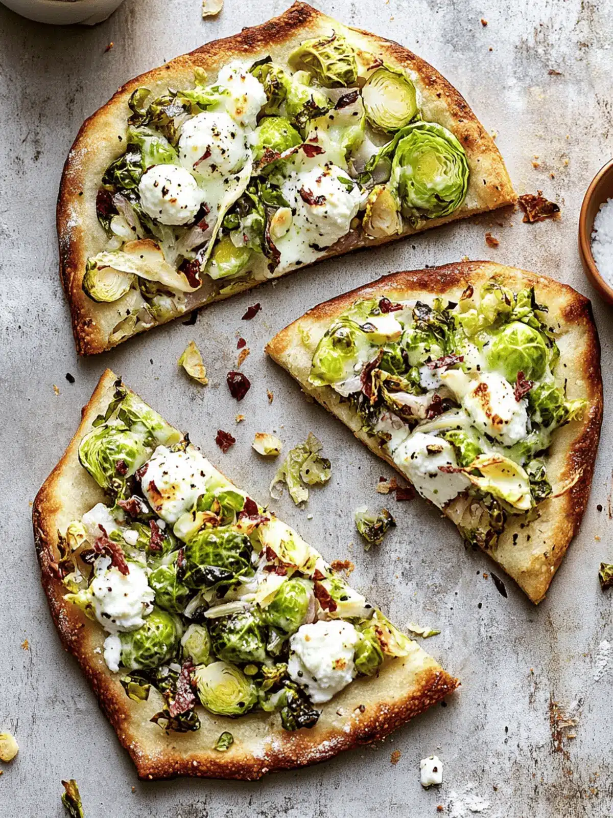 Brussels Sprouts and Ricotta Flatbread Pizza for Easy Nights 2 russels Sprouts and Ricotta Flatbread Pizza