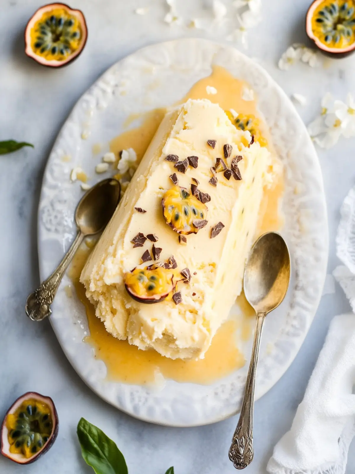 White Chocolate and Passion Fruit Semifreddo: Pure Summer Bliss 2 White Chocolate and Passion Fruit Semifreddo