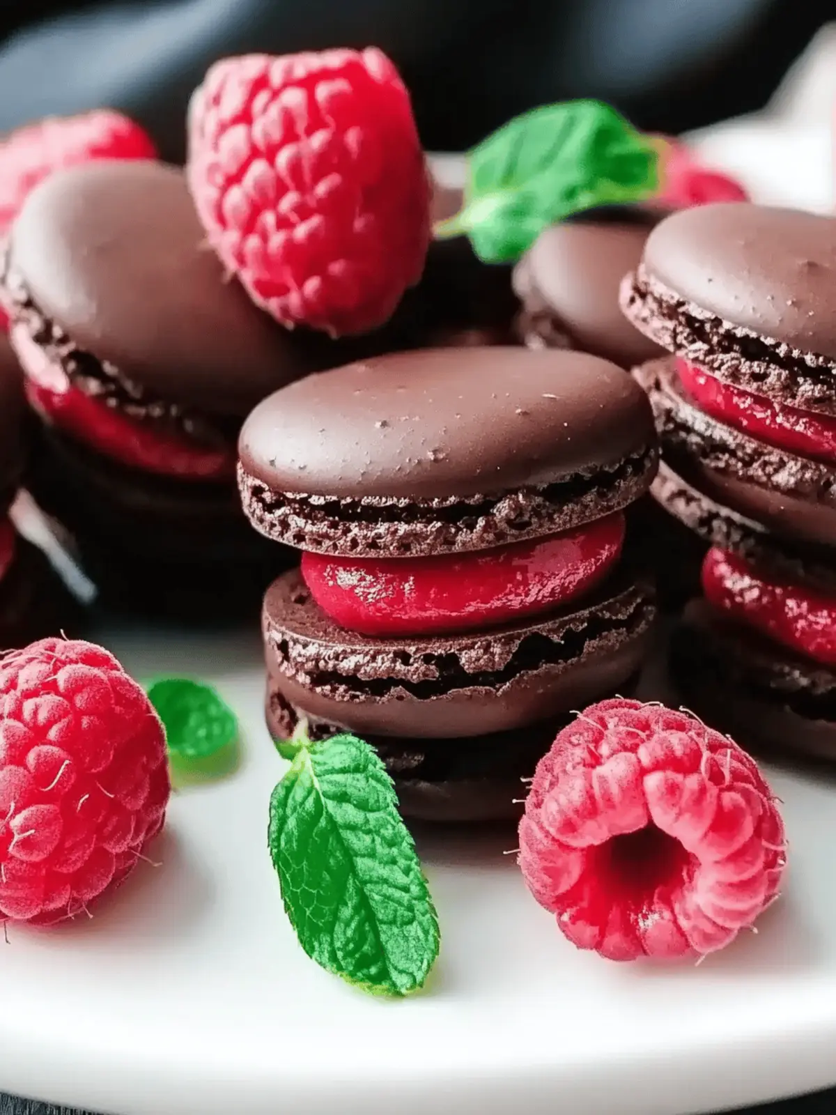 Decadent Dark Chocolate Raspberry Macarons You ll Love 4 Dark Chocolate Raspberry Macarons