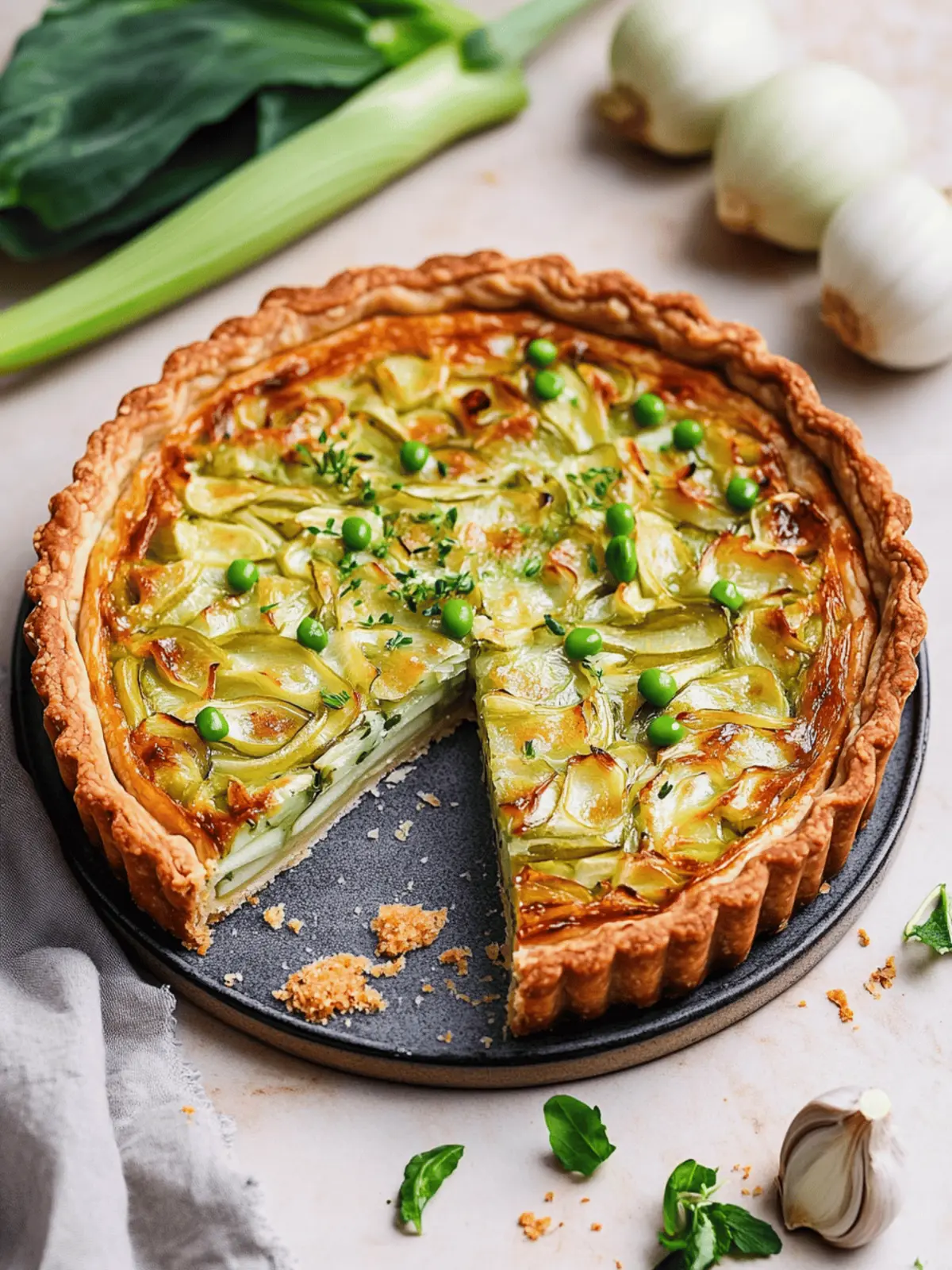 Mouthwatering Vegan Leek Tart with Creamy Cashew Delight 3 Vegan Leek Tart