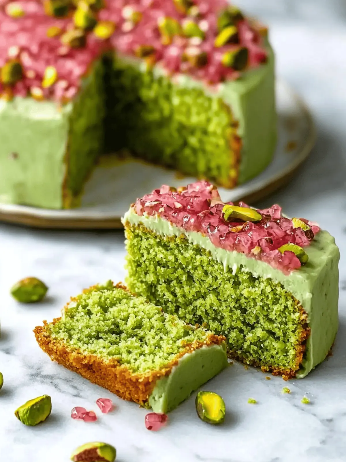 Delicious Pistachio Cake with Berry Glaze Your New Favorite Treat 4 Pistachio Cake
