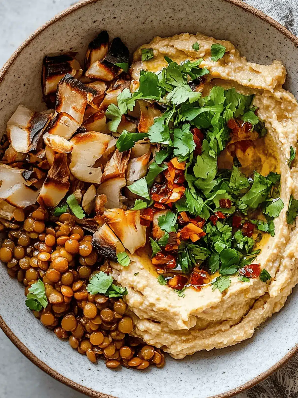 Quick Sautéed Lentil Bowl with Hummus and Chili Oil Magic 3 Quick Sautéed Lentil Bowl with Hummus and Chili Oil