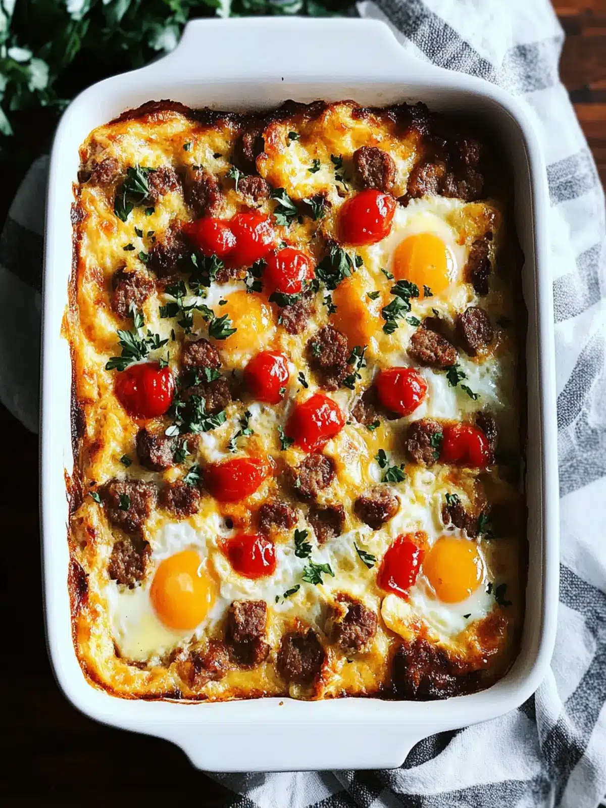 Savory Easy Make-Ahead Sausage & Egg Breakfast Casserole 2 Easy Make-Ahead Sausage & Egg Breakfast Casserole