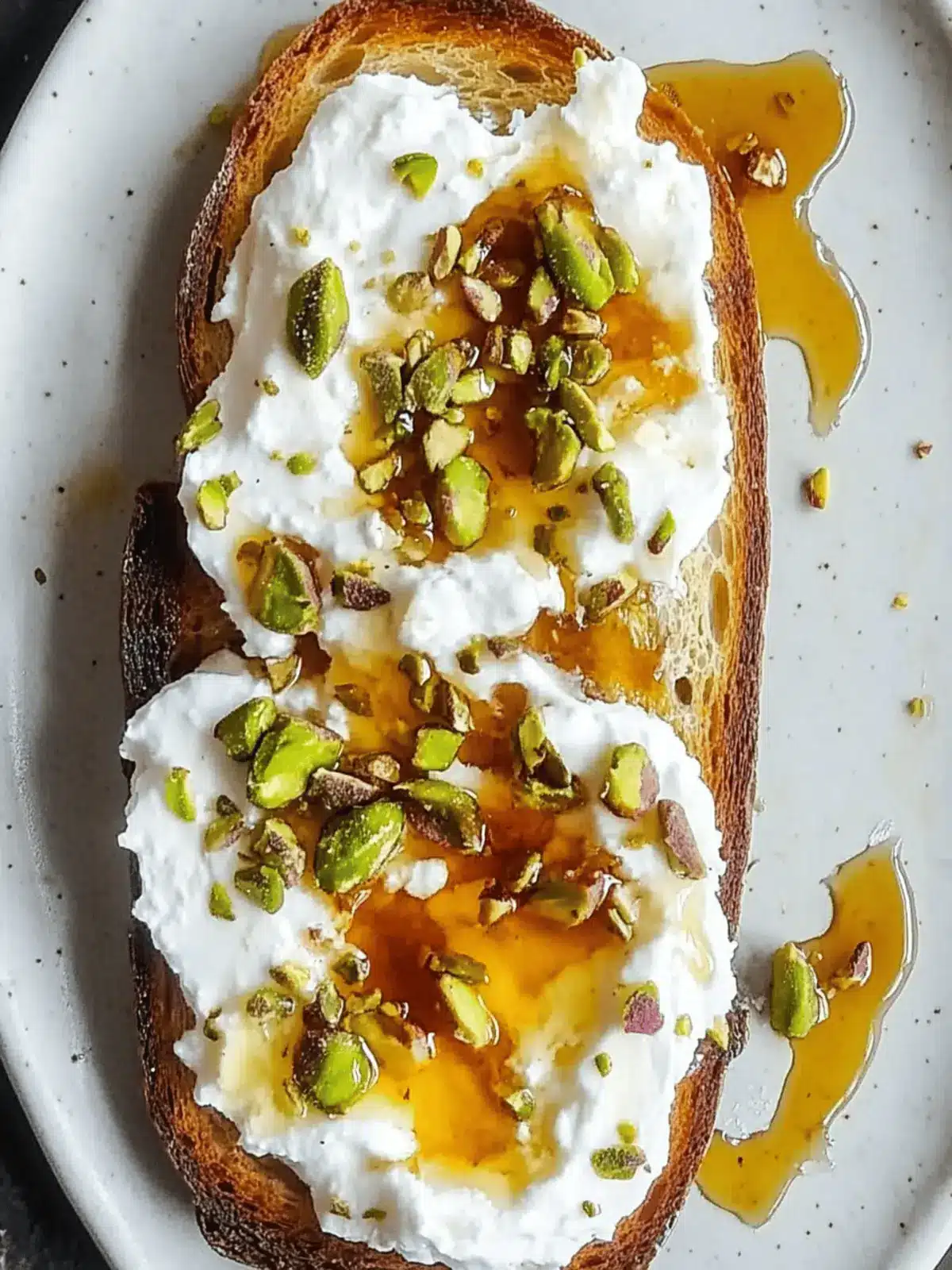 Indulge in Burrata Toast with Pistachios and Hot Honey Bliss 2 Burrata Toast With Pistachios And Hot Honey