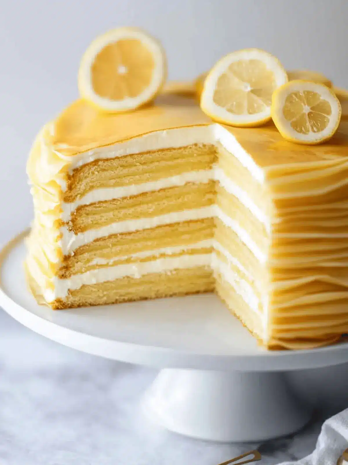 Lemon Crepe Cake: A Refreshing Twist for Your Dessert Table 4 Lemon Crepe Cake