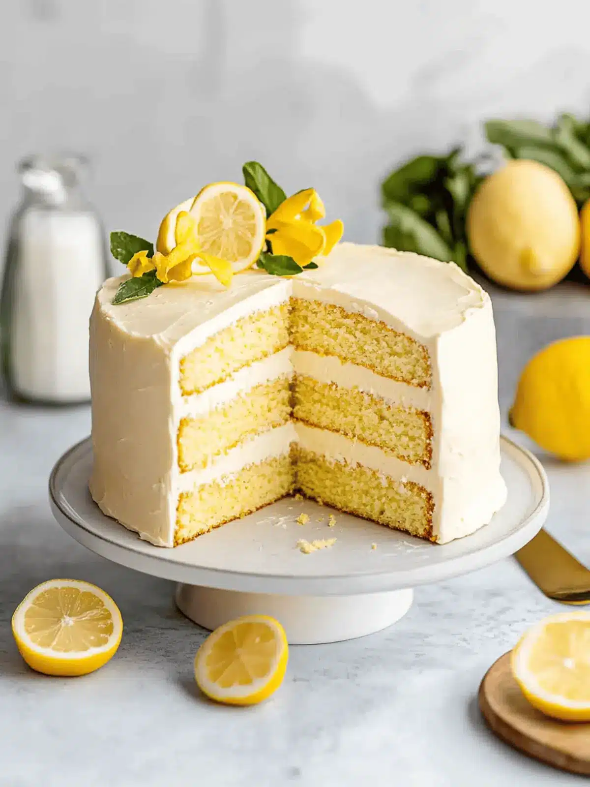 Irresistibly Moist Vegan Lemon Cake with Creamy Frosting 2 Vegan Lemon Cake With Lemon Cream Cheese Frosting
