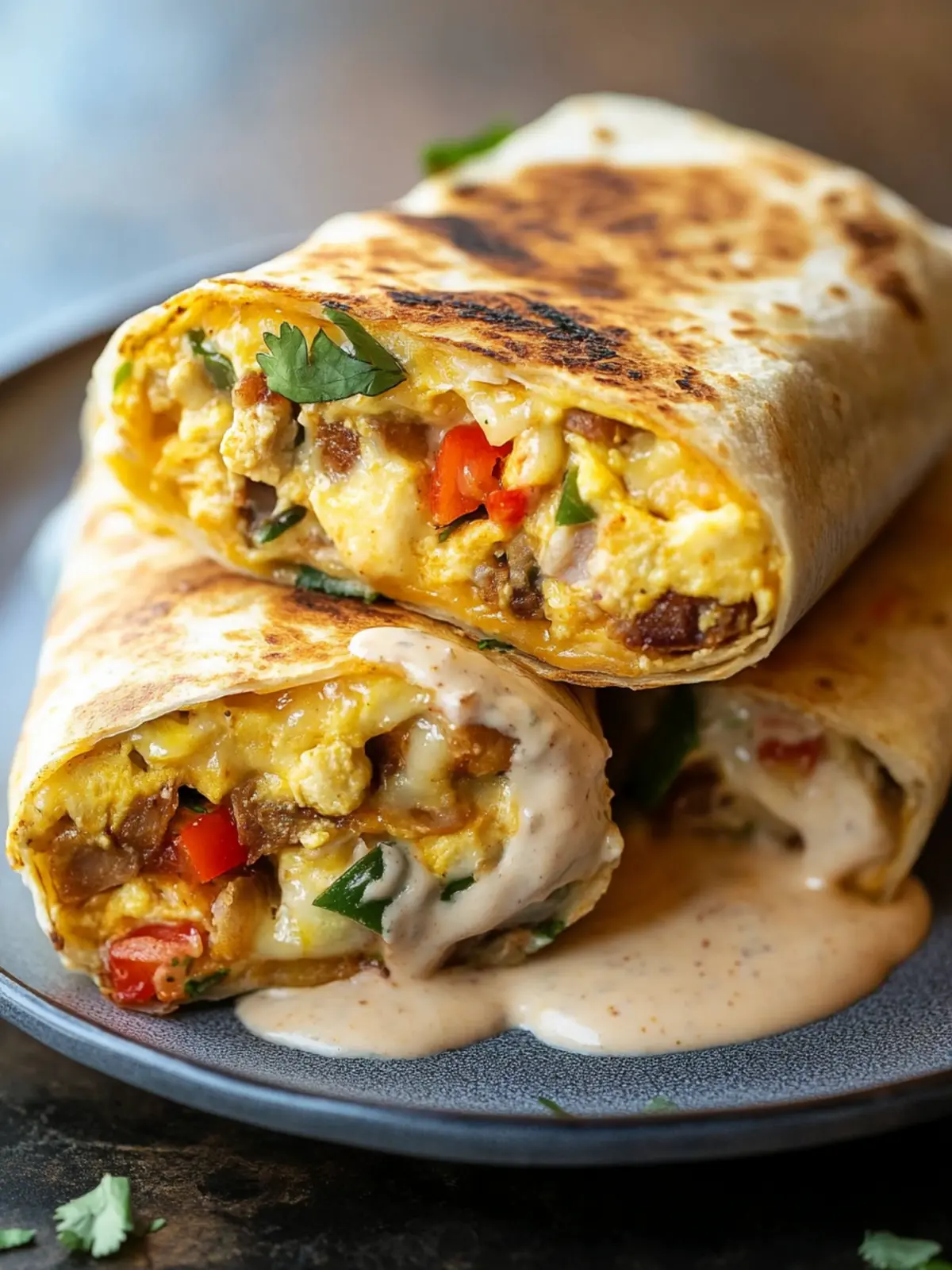 Savory Sheet Pan Breakfast Burritos with Creamy Chipotle Sauce 3 Sheet Pan Breakfast Burritos with Creamy Chipotle Sauce