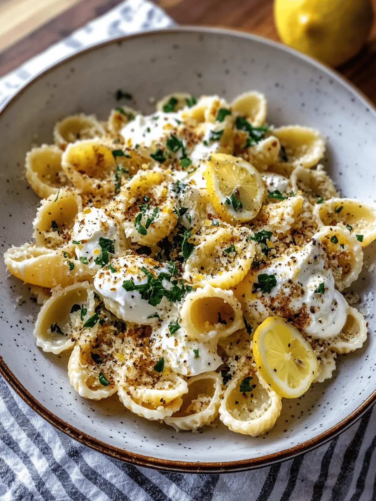 Indulge in Burrata Pasta Shells with Roasted Garlic & Lemon Cream 3 Burrata Pasta Shells with Roasted Garlic & Lemon Cream