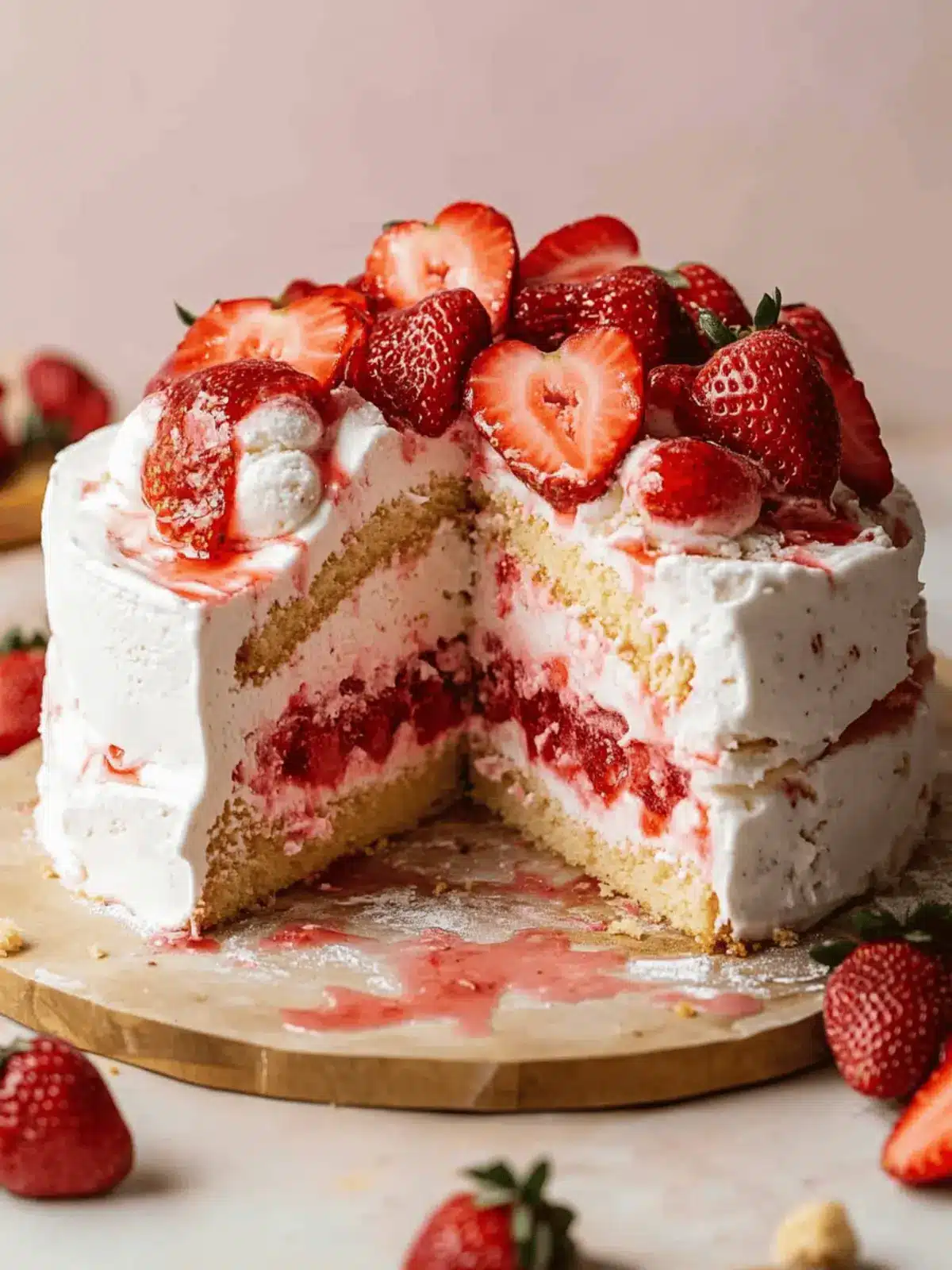 Irresistible Strawberry Shortcake Ice Cream Cake for Summer Bliss 3 Strawberry Shortcake Ice Cream Cake