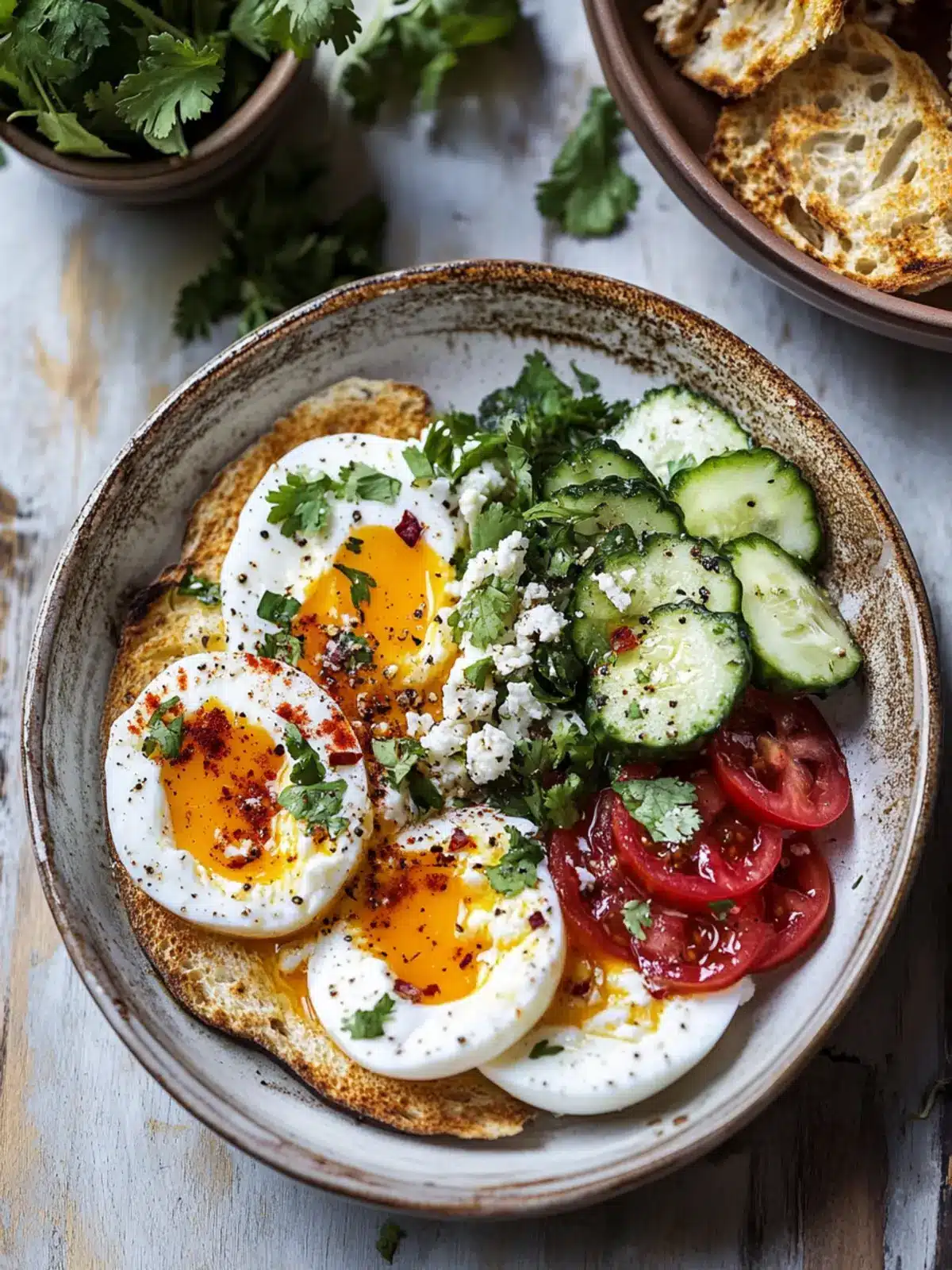 Savor Turkish Eggs with Chile Butter & Whipped Feta Delight 2 Turkish Eggs with Chile Butter and Whipped Feta