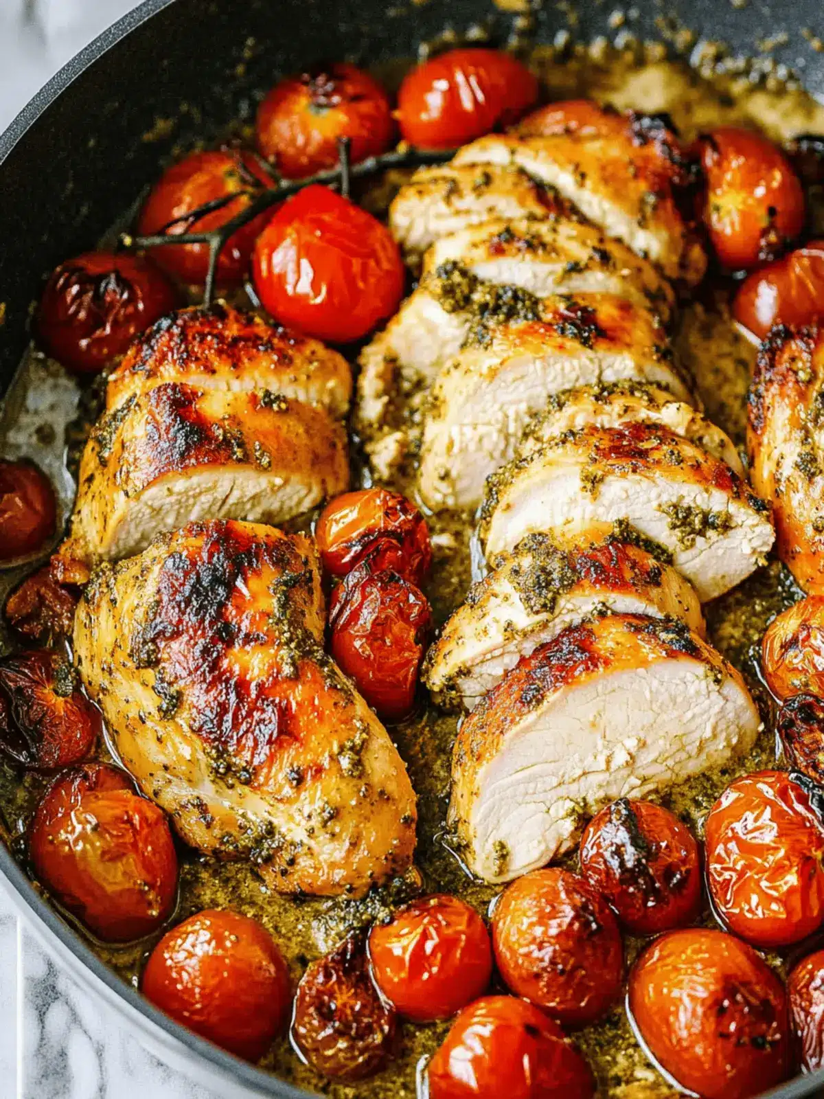 Creamy Pesto Chicken with Roasted Tomatoes in 30 Minutes 2 Creamy Pesto Chicken with Roasted Tomatoes