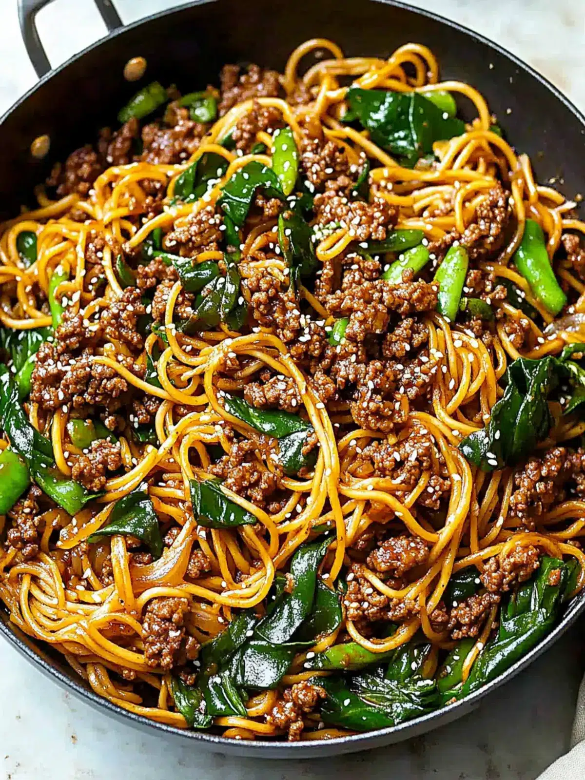 Savory Easy Ground Beef Sesame Noodles Ready in 20 Minutes 3 Easy Ground Beef Sesame Noodles