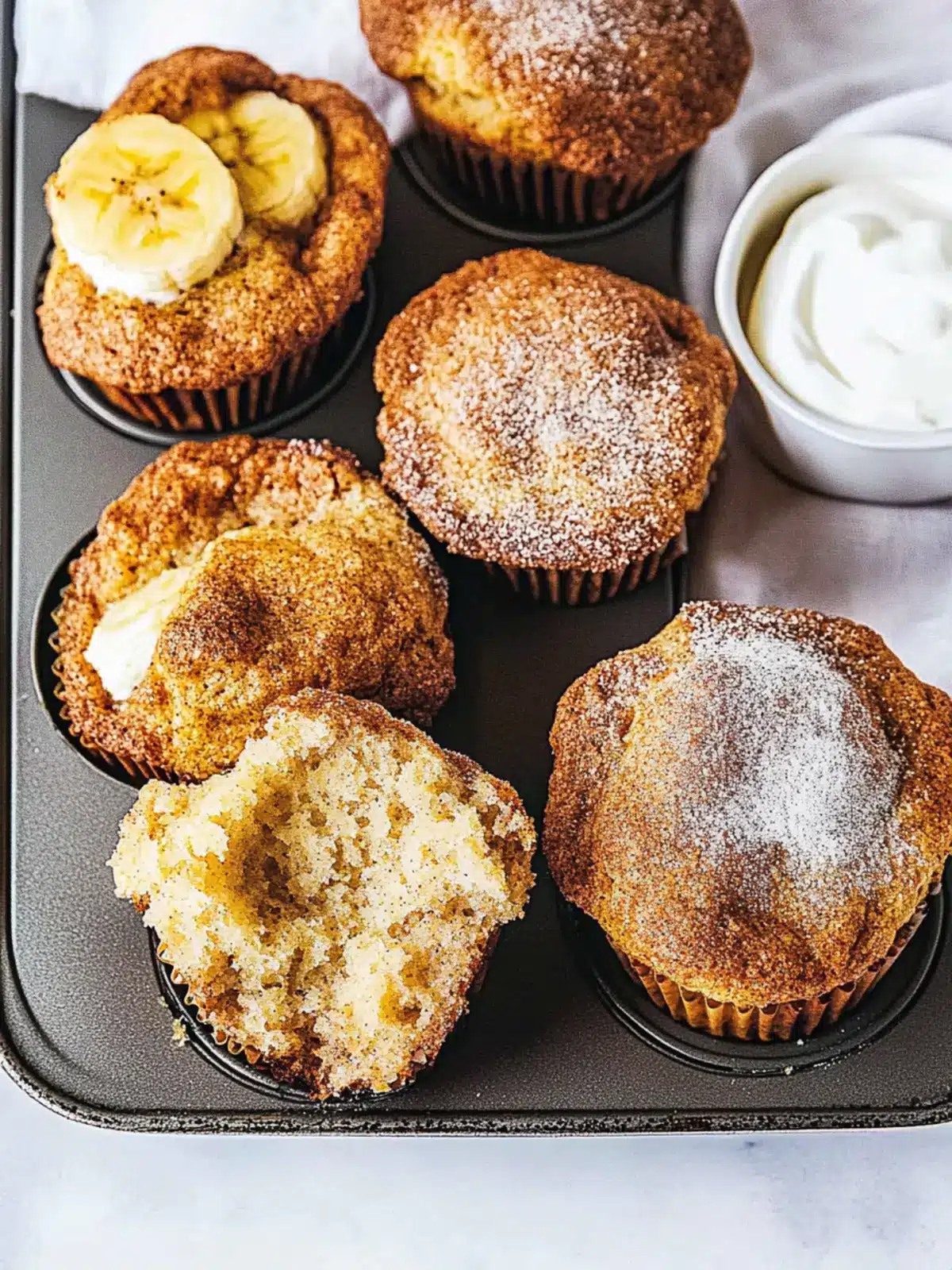 Moist Banana Cinnamon Muffins with Sour Cream Delight 2 Moist Banana Cinnamon Muffins with Sour Cream