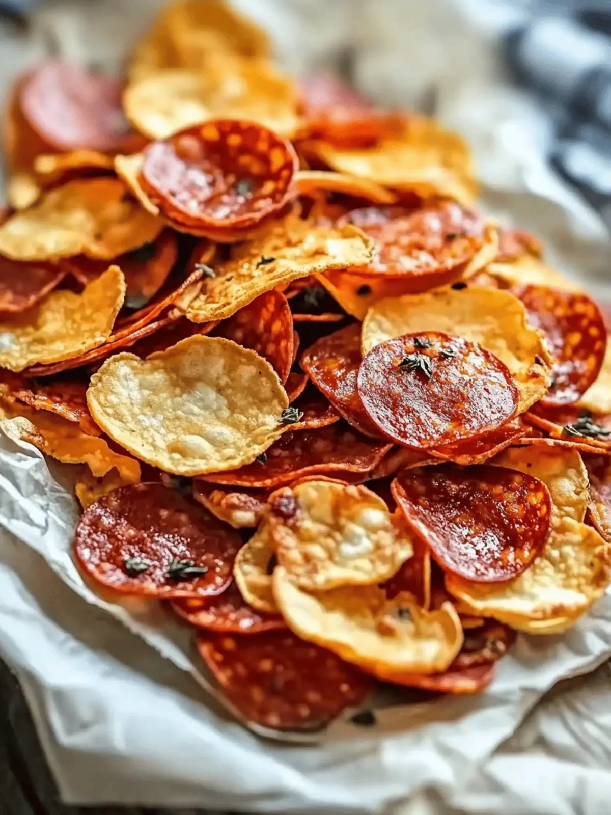 Keto Chips with Pepperoni and Cheese: Flavorful Crunch Awaits 4 Keto Chips Pepperoni Cheese