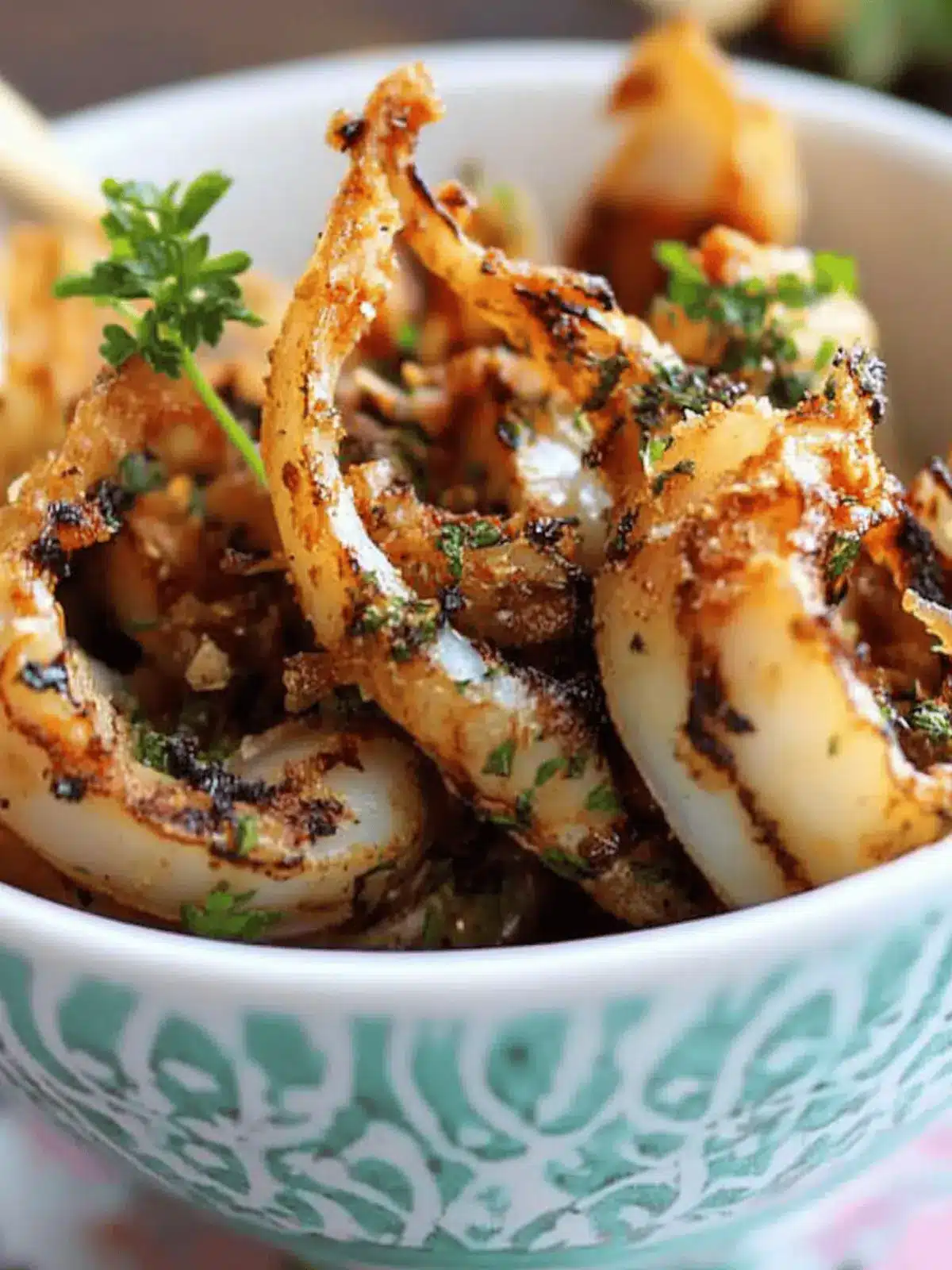 Garlic Parsley Grilled Squid Tapas: Quick Seafood Delight 4 Garlic Parsley Grilled Squid Tapas