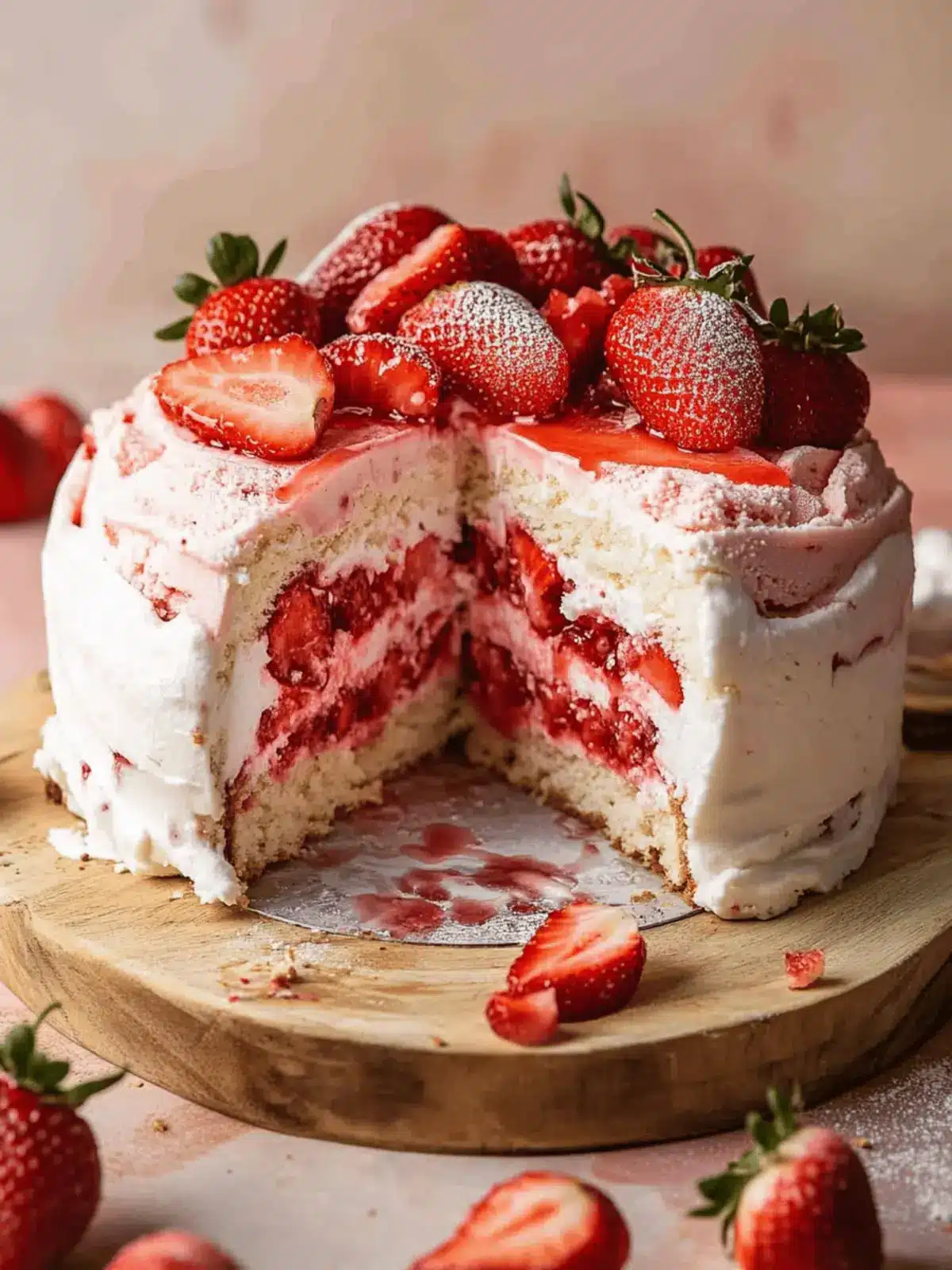 Irresistible Strawberry Shortcake Ice Cream Cake for Summer Bliss 2 Strawberry Shortcake Ice Cream Cake