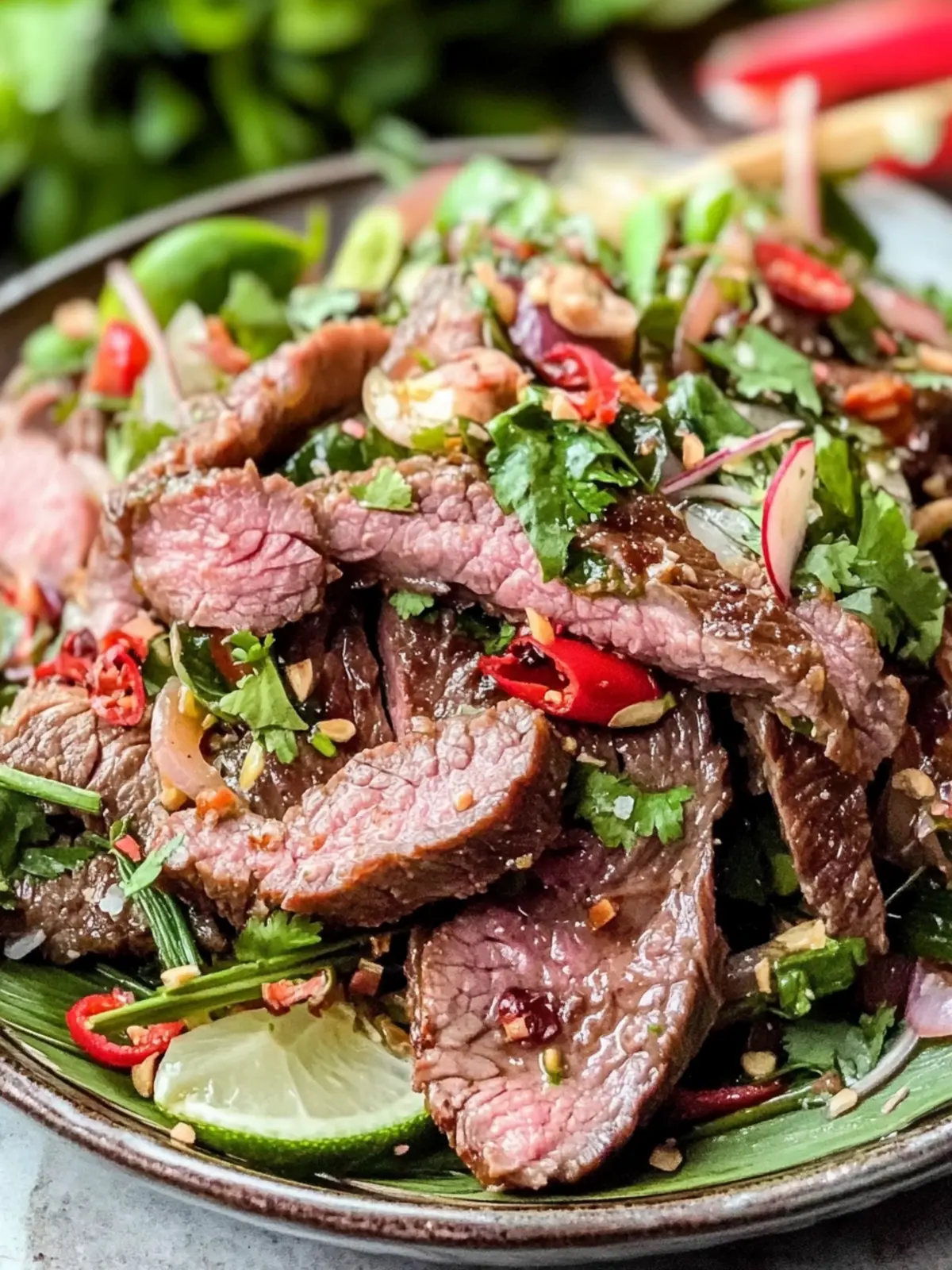 Savory Authentic Nam Tok Beef Salad You'll Love to Make 2 Authentic Nam Tok Beef Salad