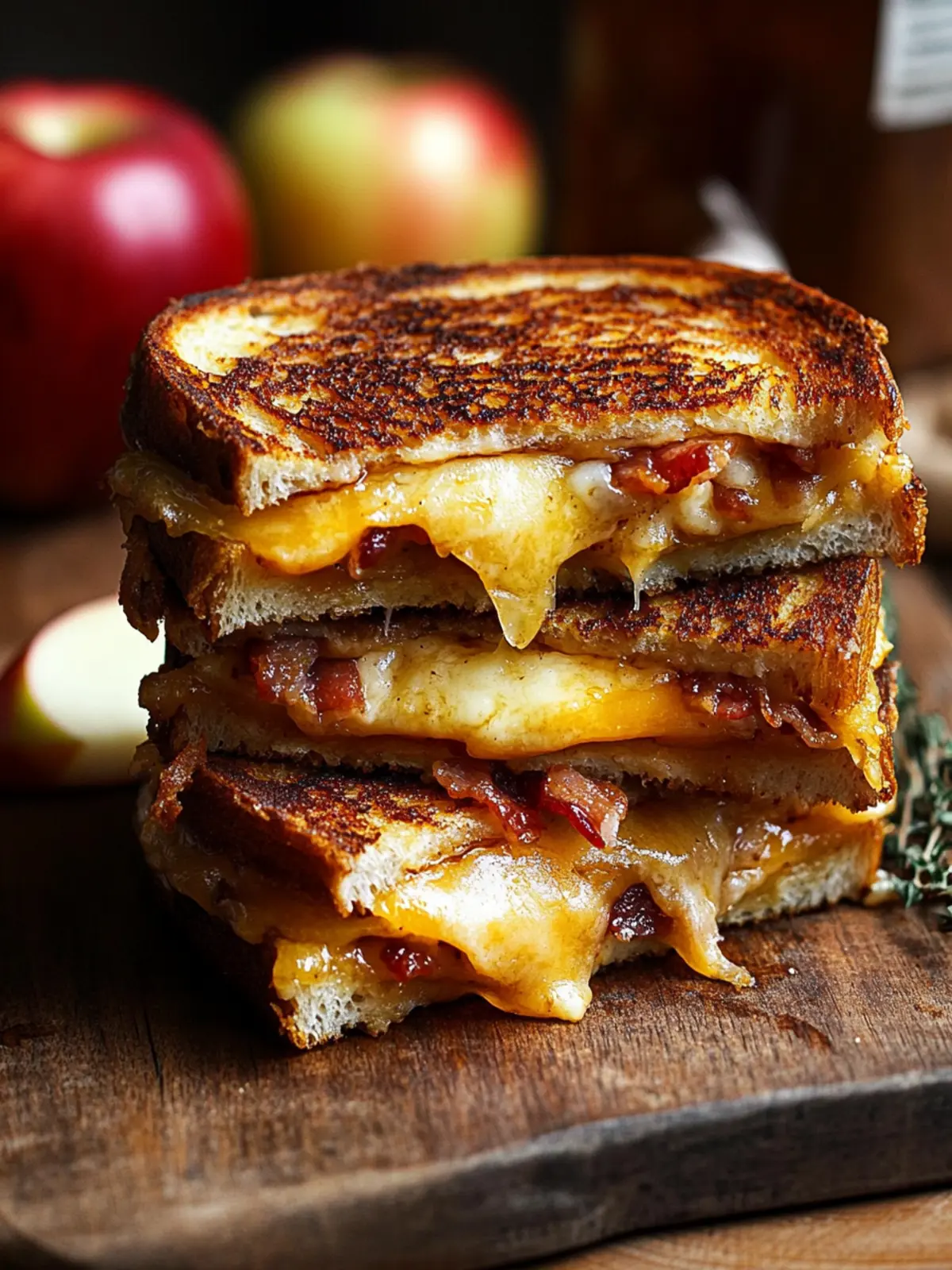 Hot Honey Apple Cheddar Bacon Grilled Cheese A Sweet Twist! 2 Hot Honey Apple Cheddar Bacon Grilled Cheese