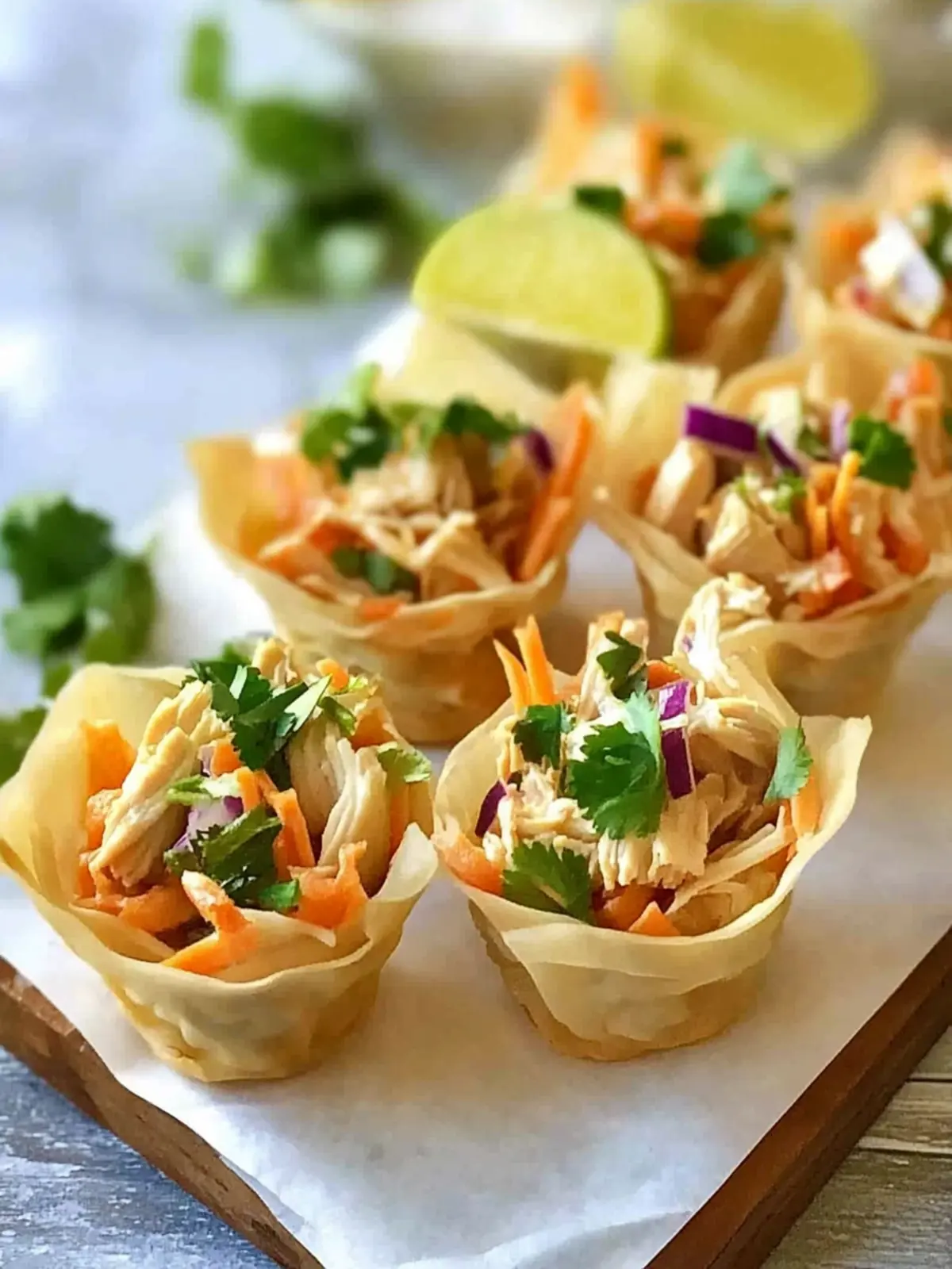 Thai Chicken Salad Wonton Cups That Will Wow Your Guests 2 Thai Chicken Salad Wonton Cups