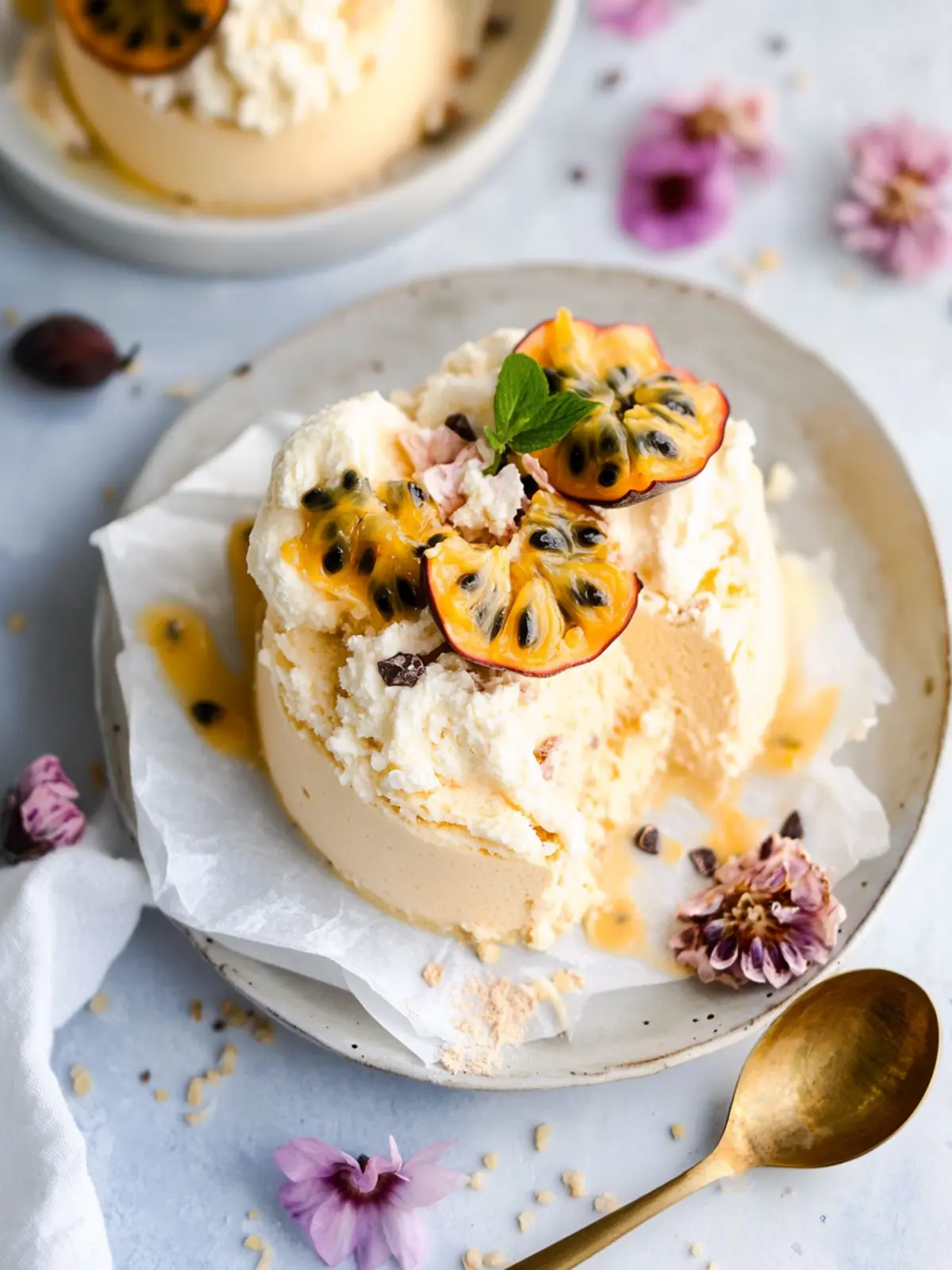 White Chocolate and Passion Fruit Semifreddo: Pure Summer Bliss 3 White Chocolate and Passion Fruit Semifreddo